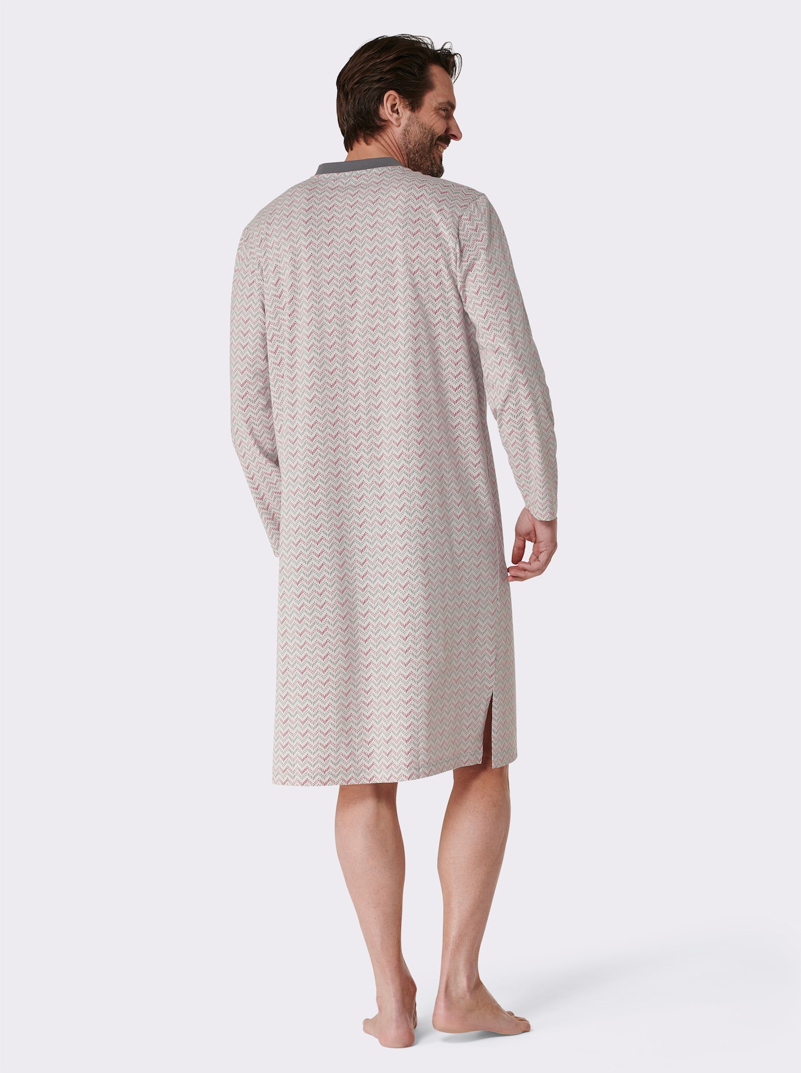 wäschepur men Nachthemden - marine + lichtgrijs bedrukt