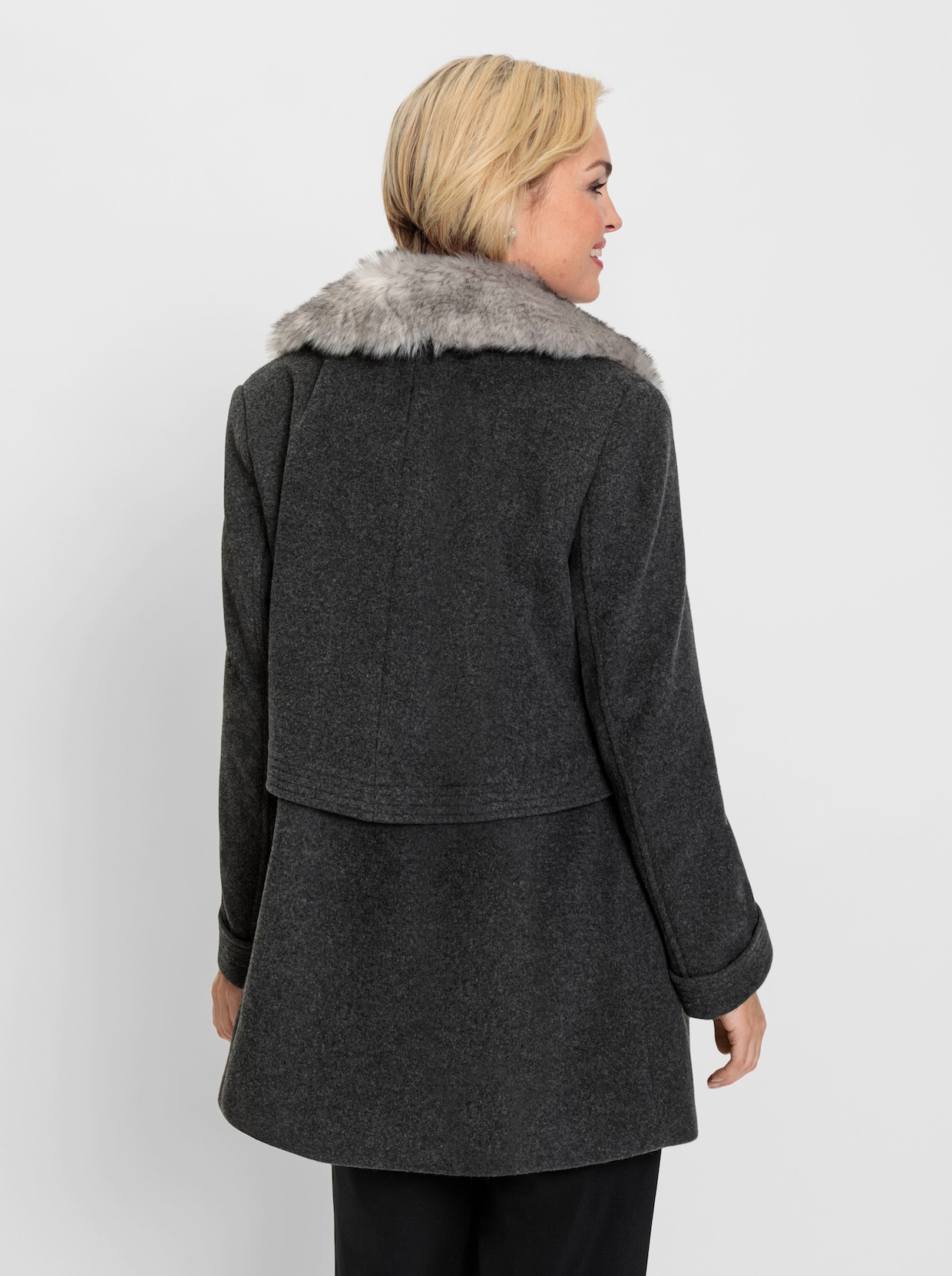 Longjacke - graphit-meliert