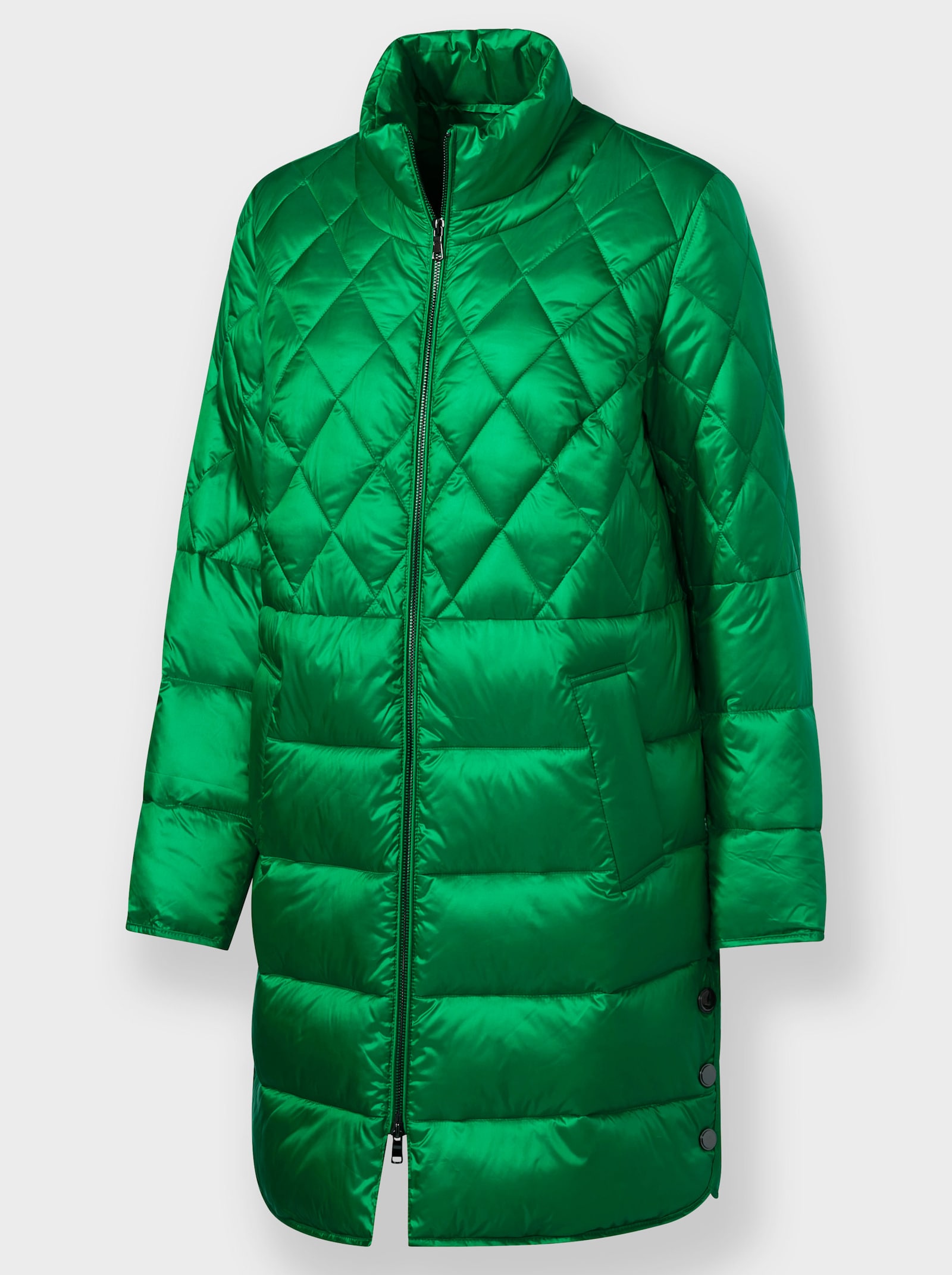 heine Steppmantel in Glanz-Optik - grasgrün