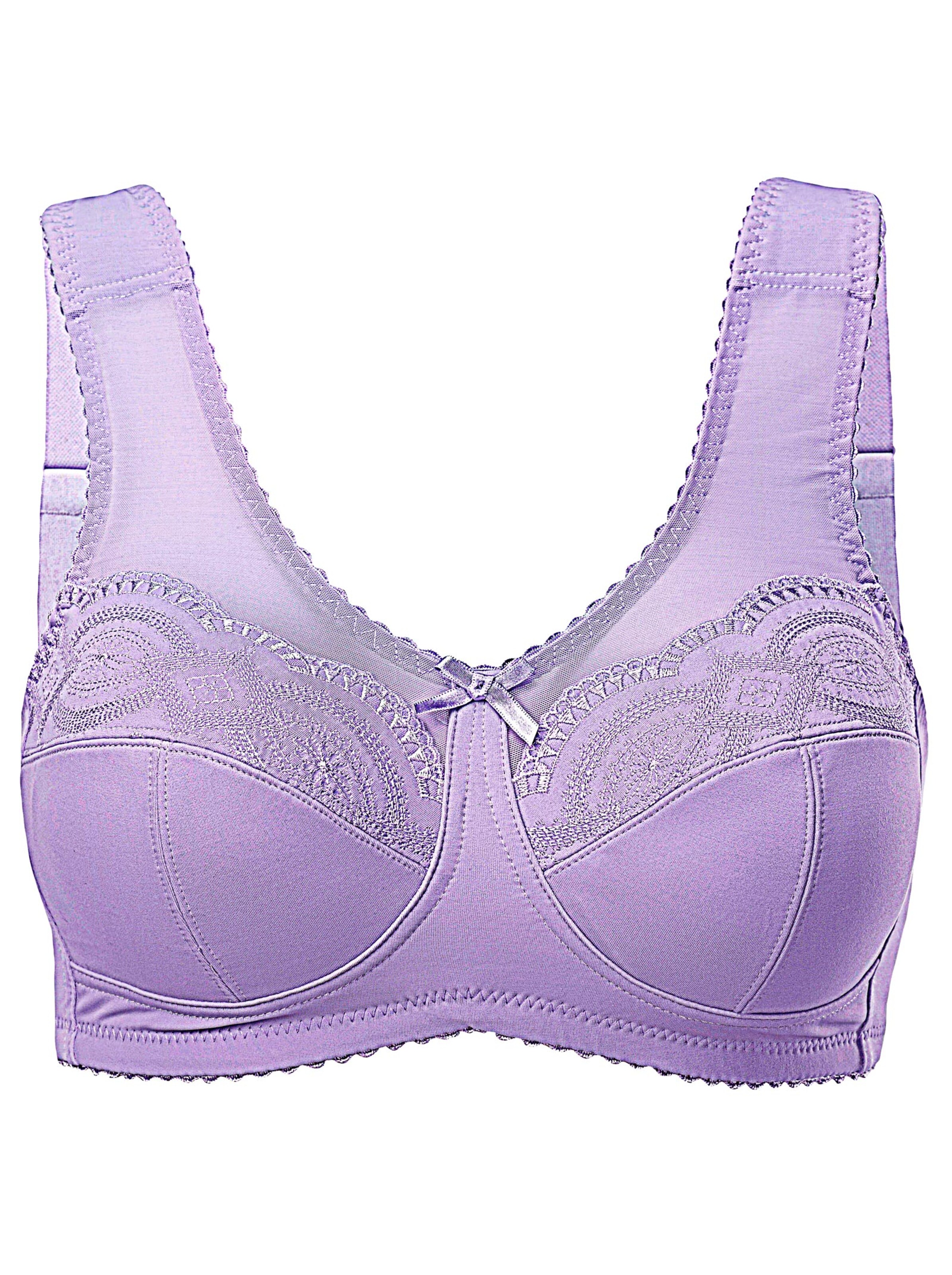 wäschepur Entlastungs-BH ohne Bügel - hellgrau + flieder