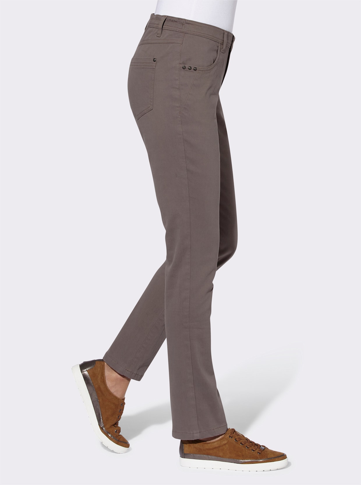 Stretch jeans - donkertaupe