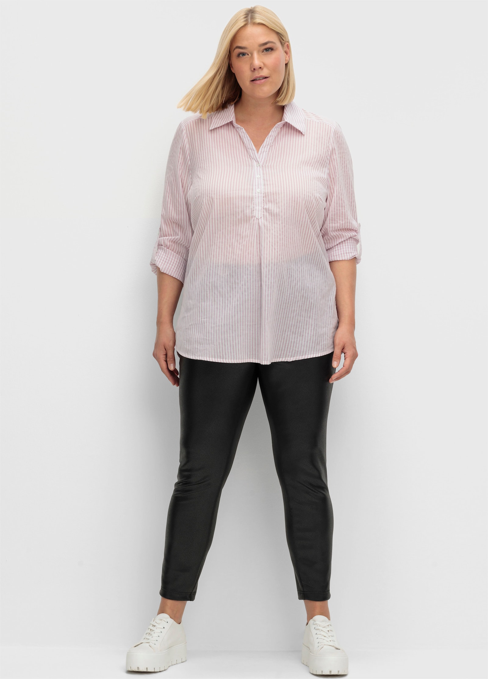 Gestreifte Bluse in Tunikaform - beere-gestreift