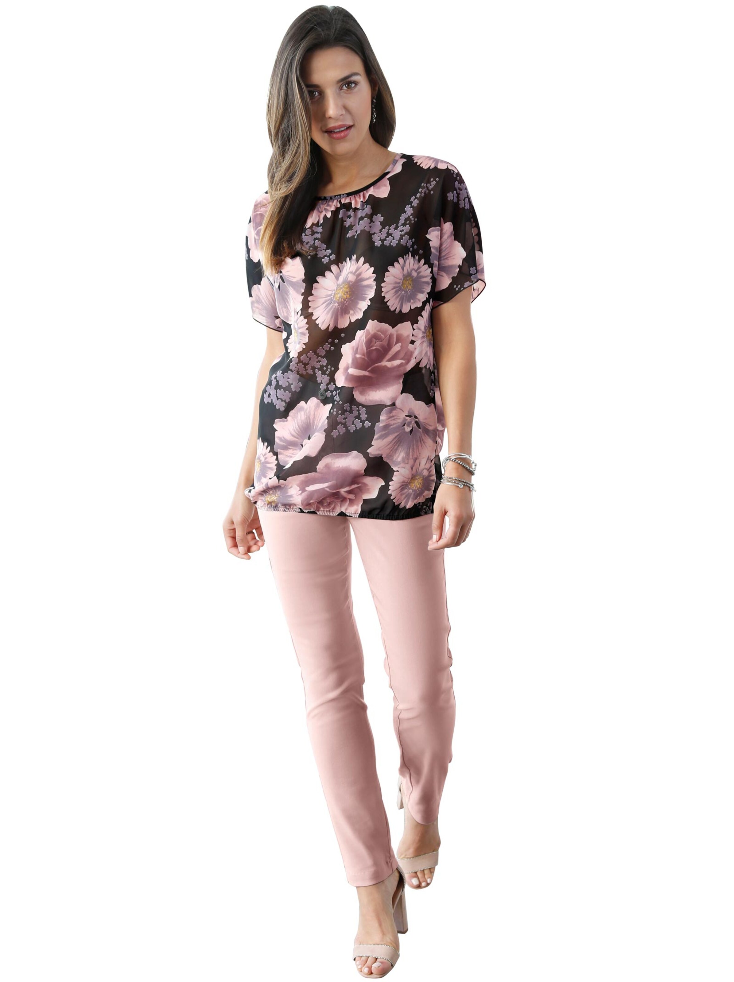 Blusenshirt - schwarz-gemustert