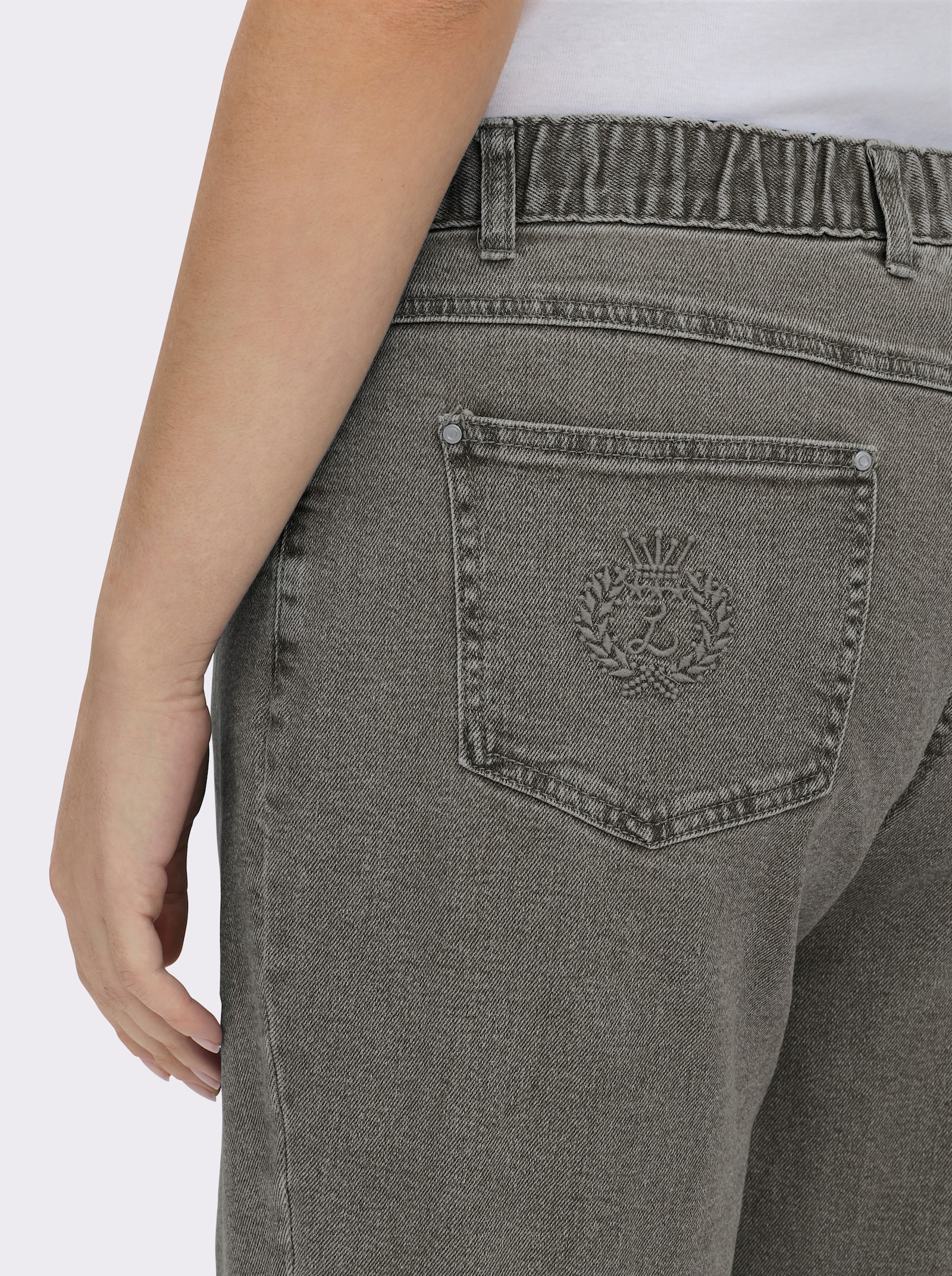 5-Pocket-Jeans mit innenliegendem Dehnbund - grey-denim