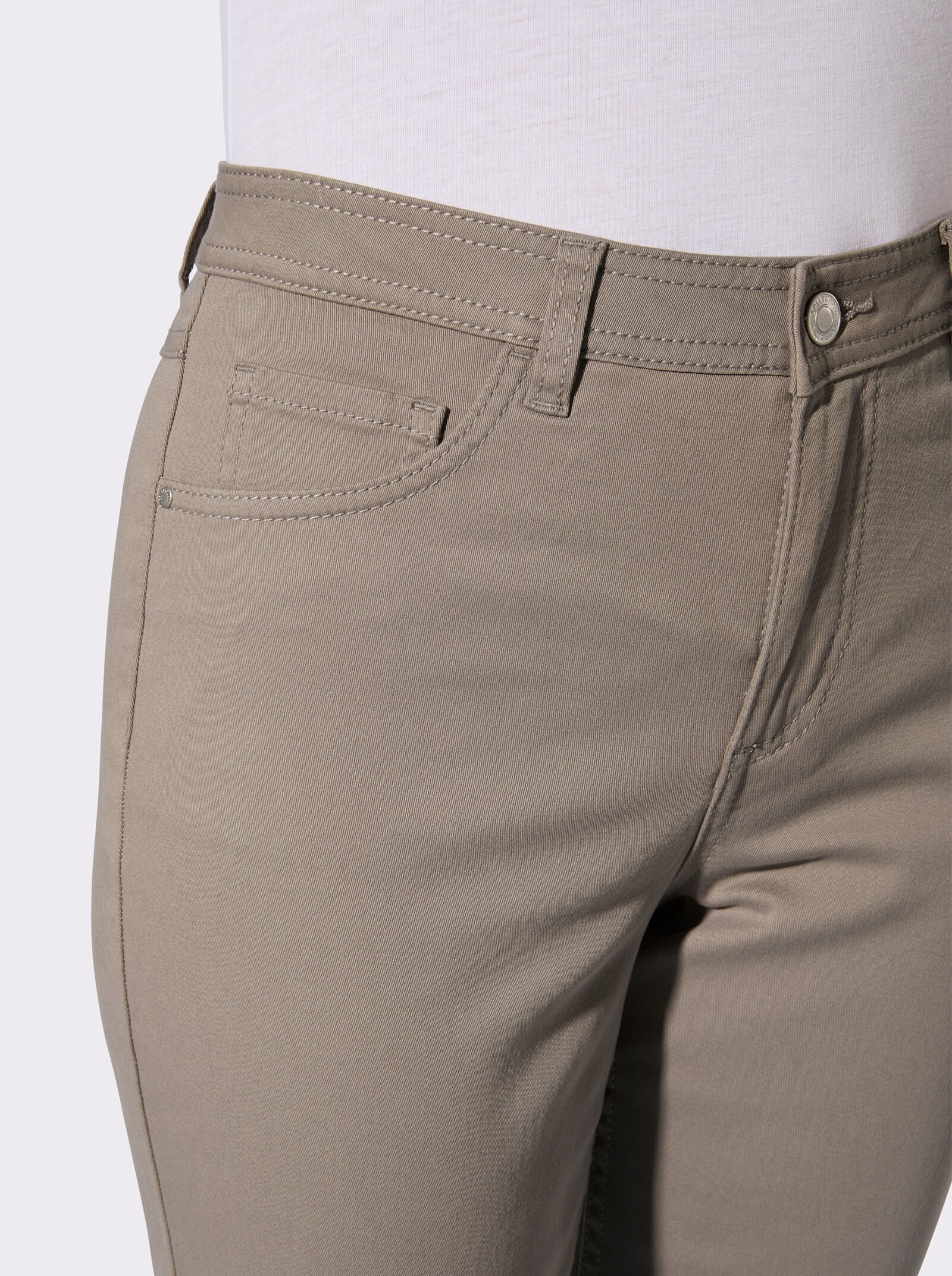 5-Pocket-Jeans mit lässig weiten Beinen - taupe