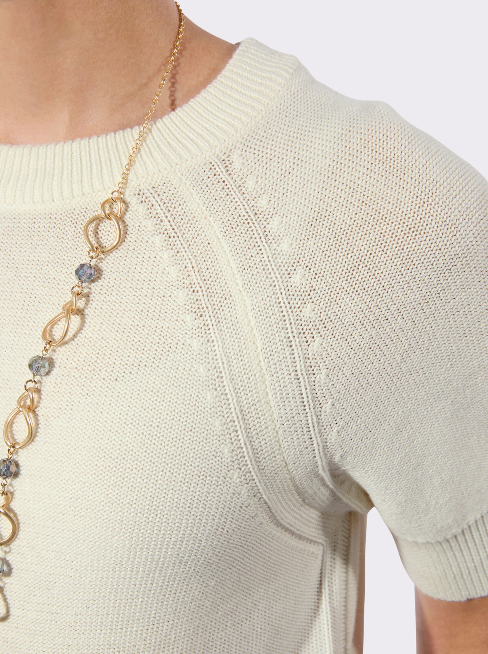 Kurzarmpullover - ecru