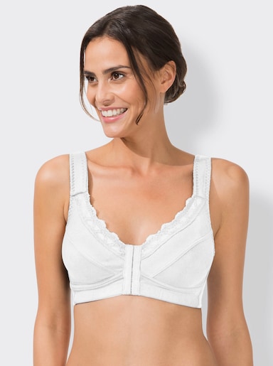 wäschepur Soutien-gorge sans armatures à fermeture devant - blanc