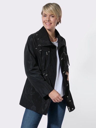 Übergangsjacke mit Umlegekragen - schwarz