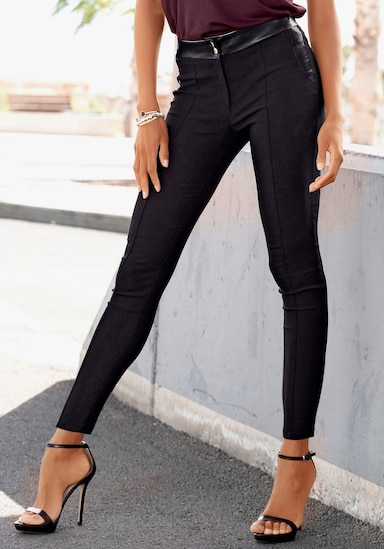 LASCANA Pantalon extensible - noir