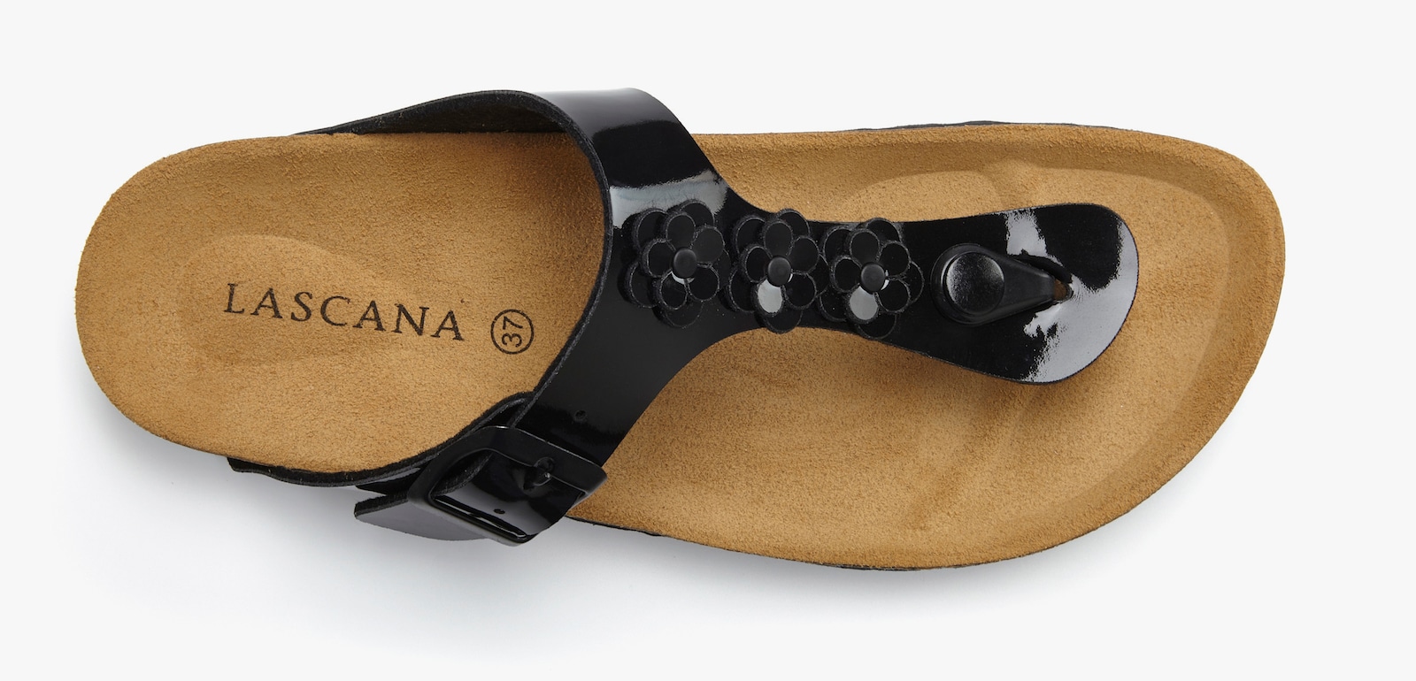 LASCANA Zehentrenner - schwarz lack