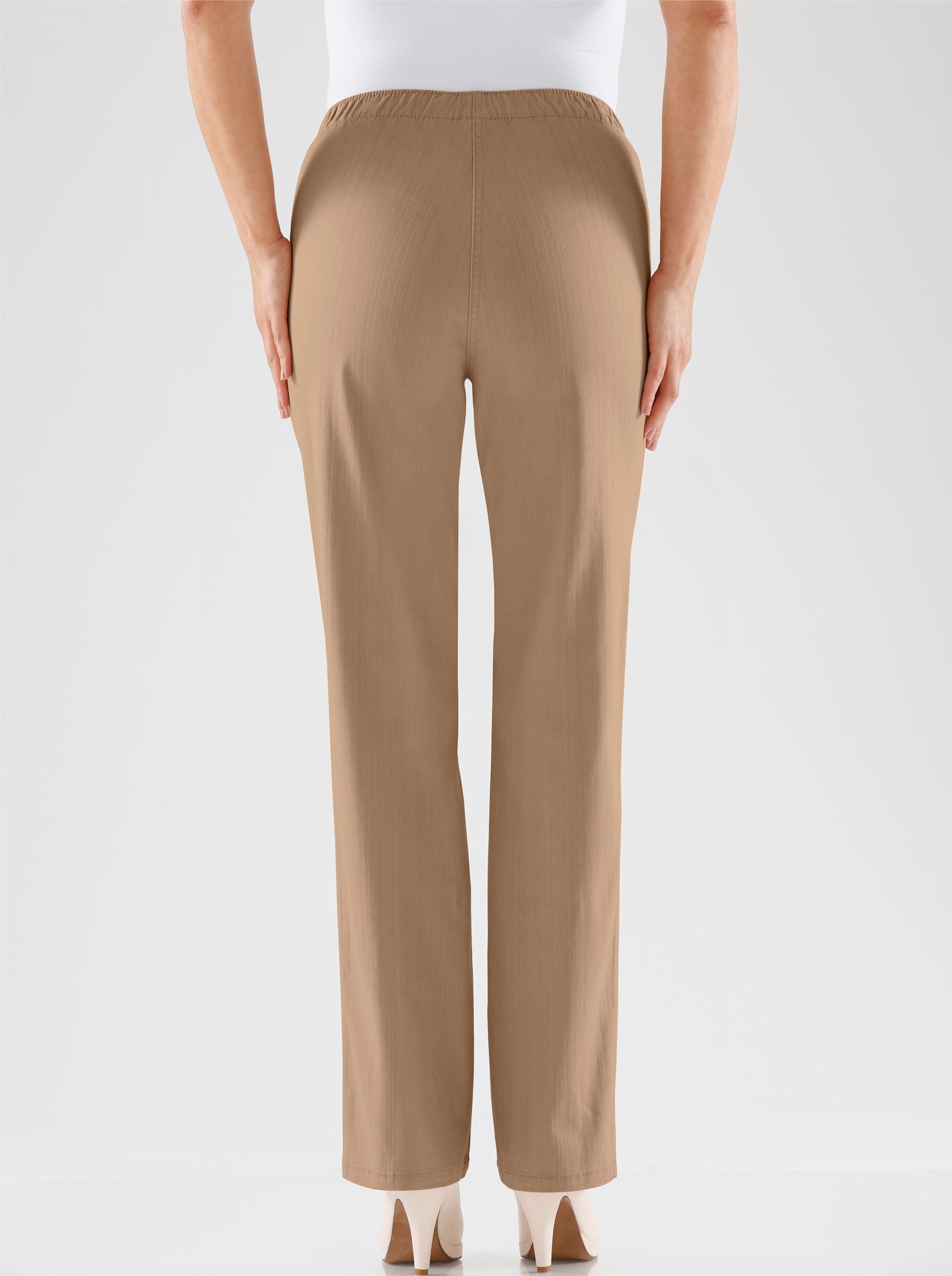 Schlupfjeans mit Rundum-Dehnbund - sand