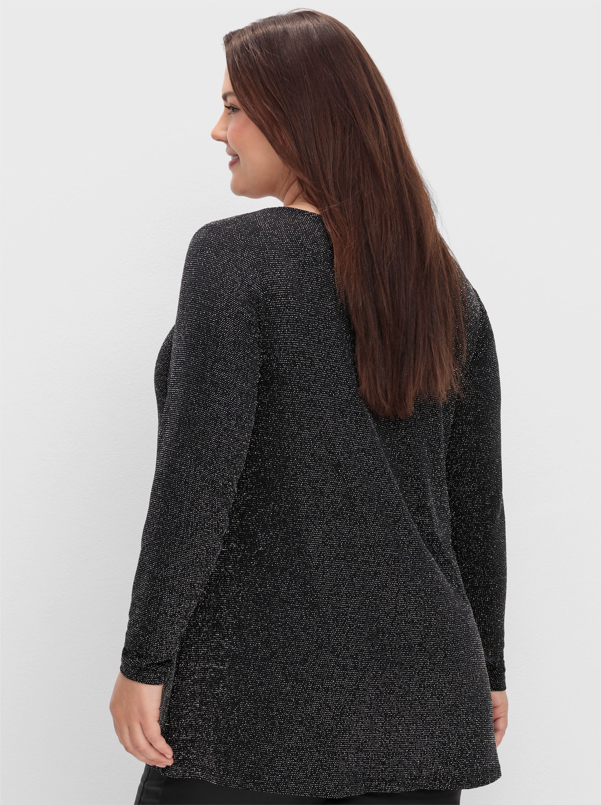 sheego Lang shirt - zwart