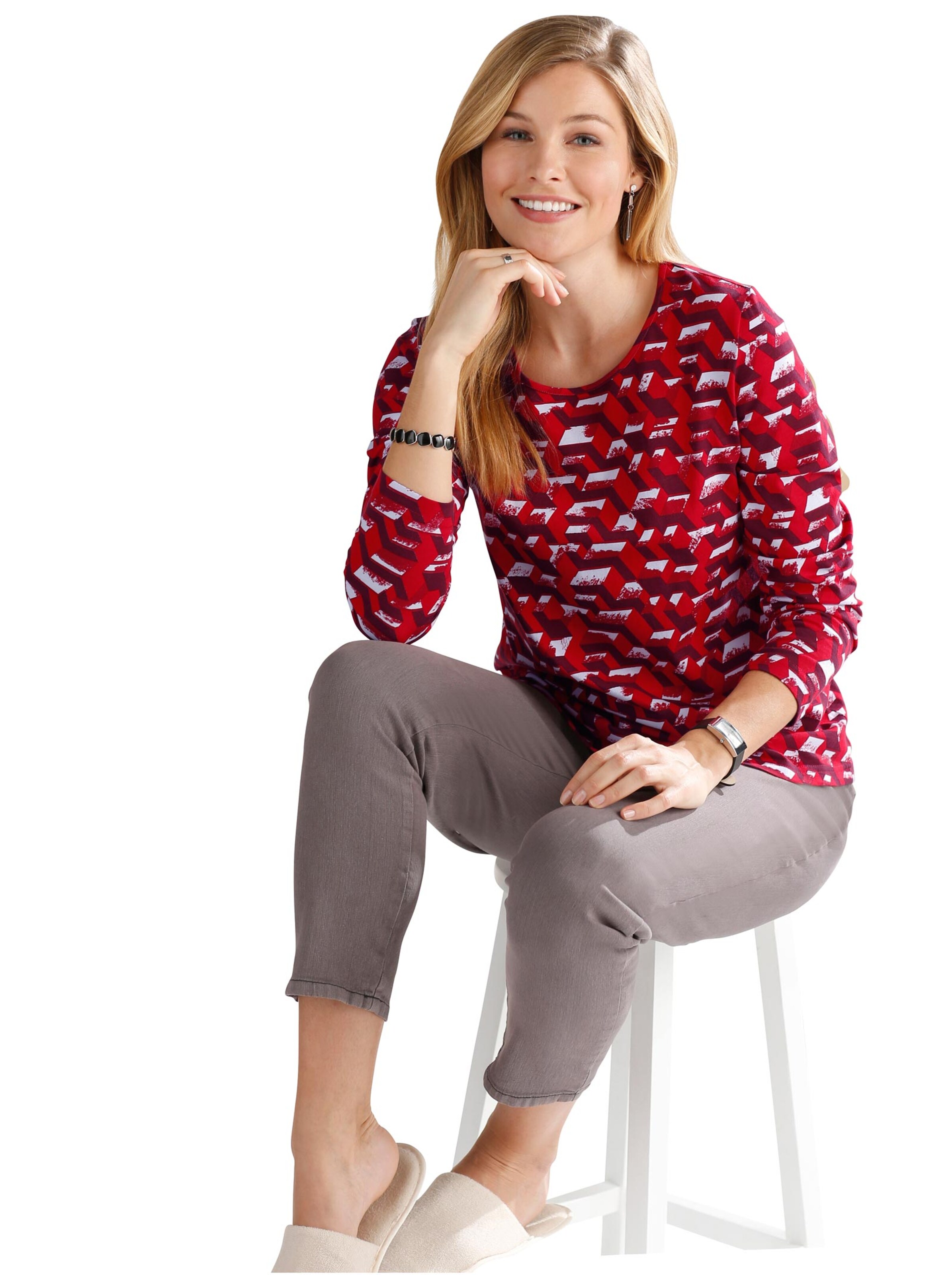 Shirt - bordeaux-gemustert