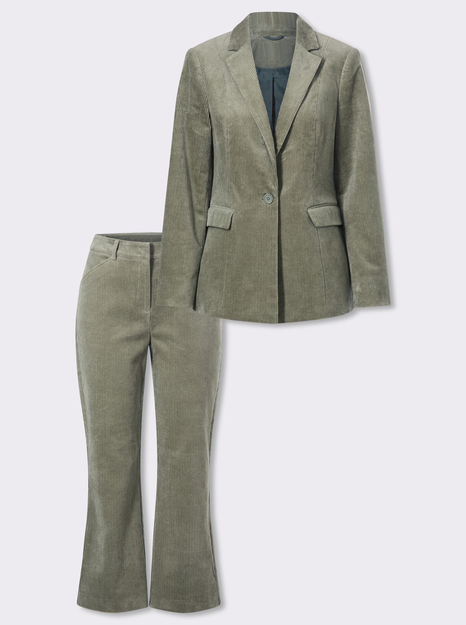 heine Anzug aus Cord - khaki