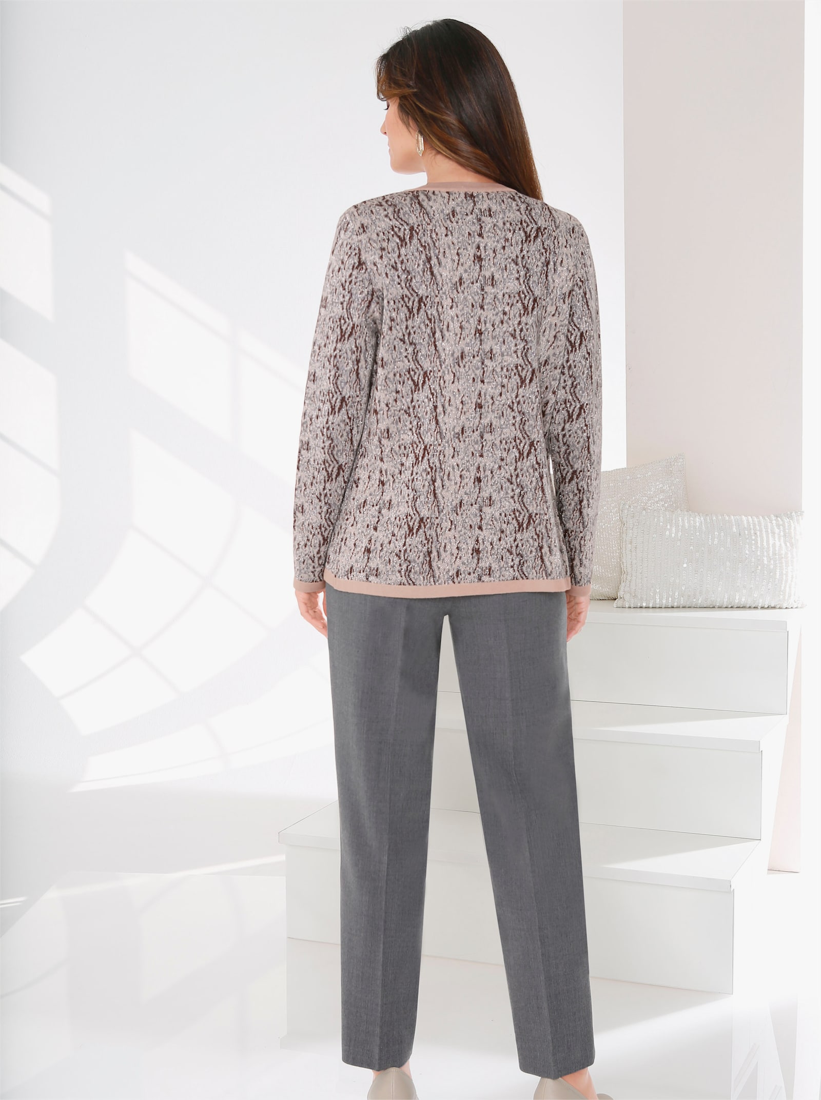 Come on Hose mit seitlichem Dehnbund - hellgrau-meliert