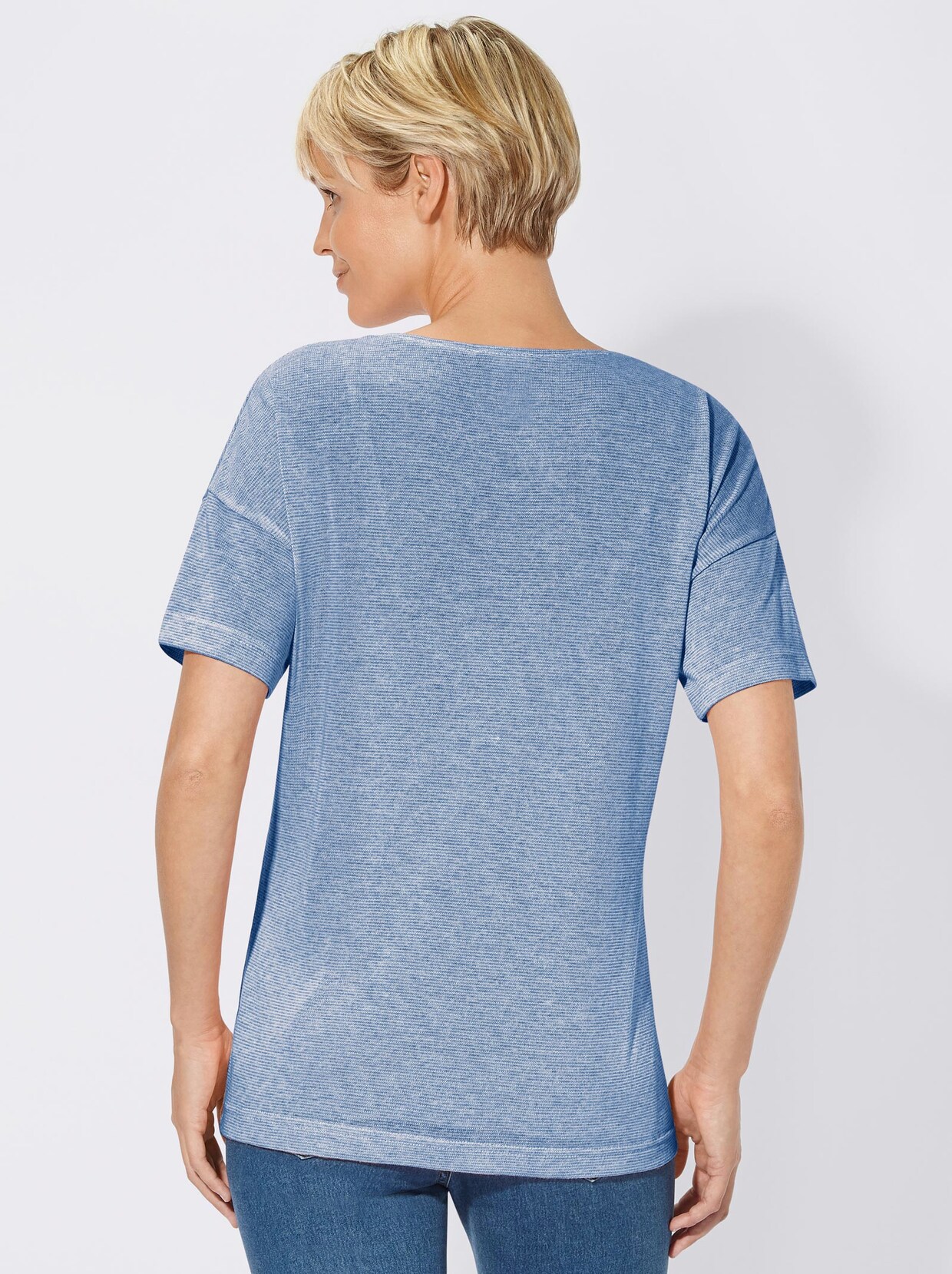 Shirt met ronde hals - bleu