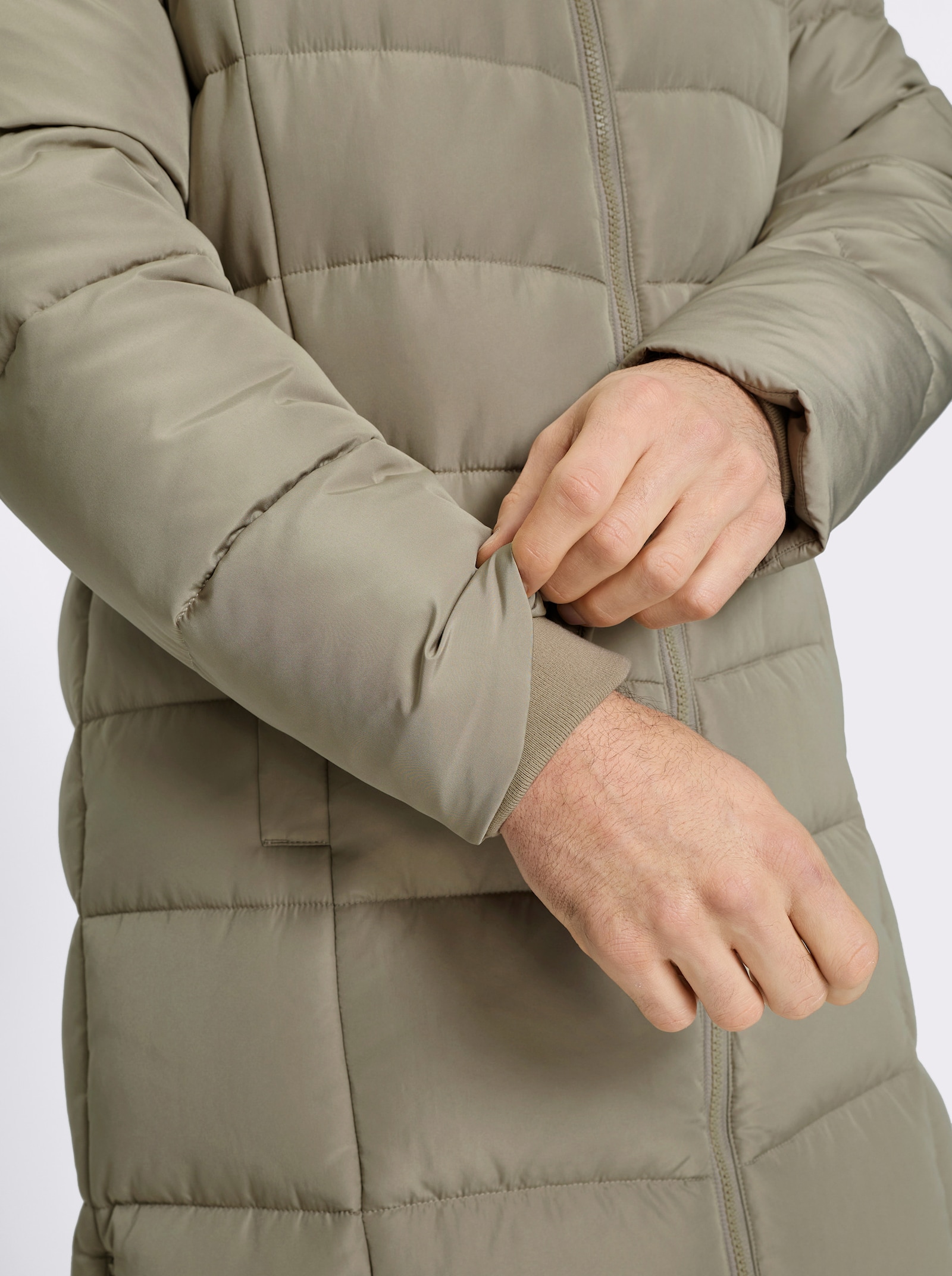 Marco Donati Longjacke mit 2-Wege-Reißverschluss - schlamm