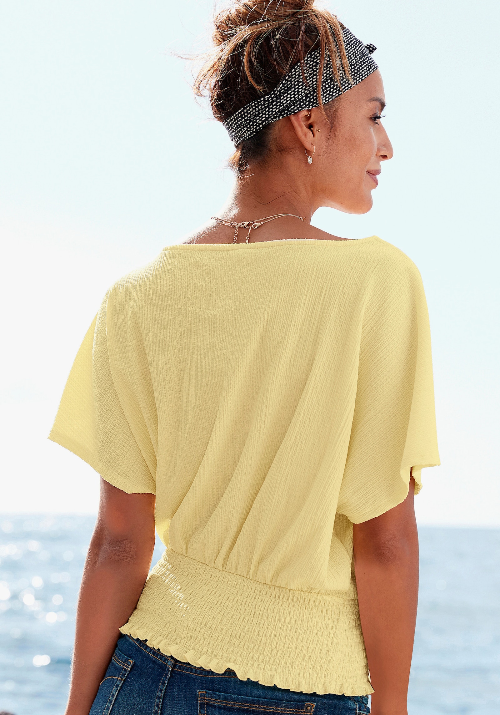 LASCANA V-Shirt - pastellgelb