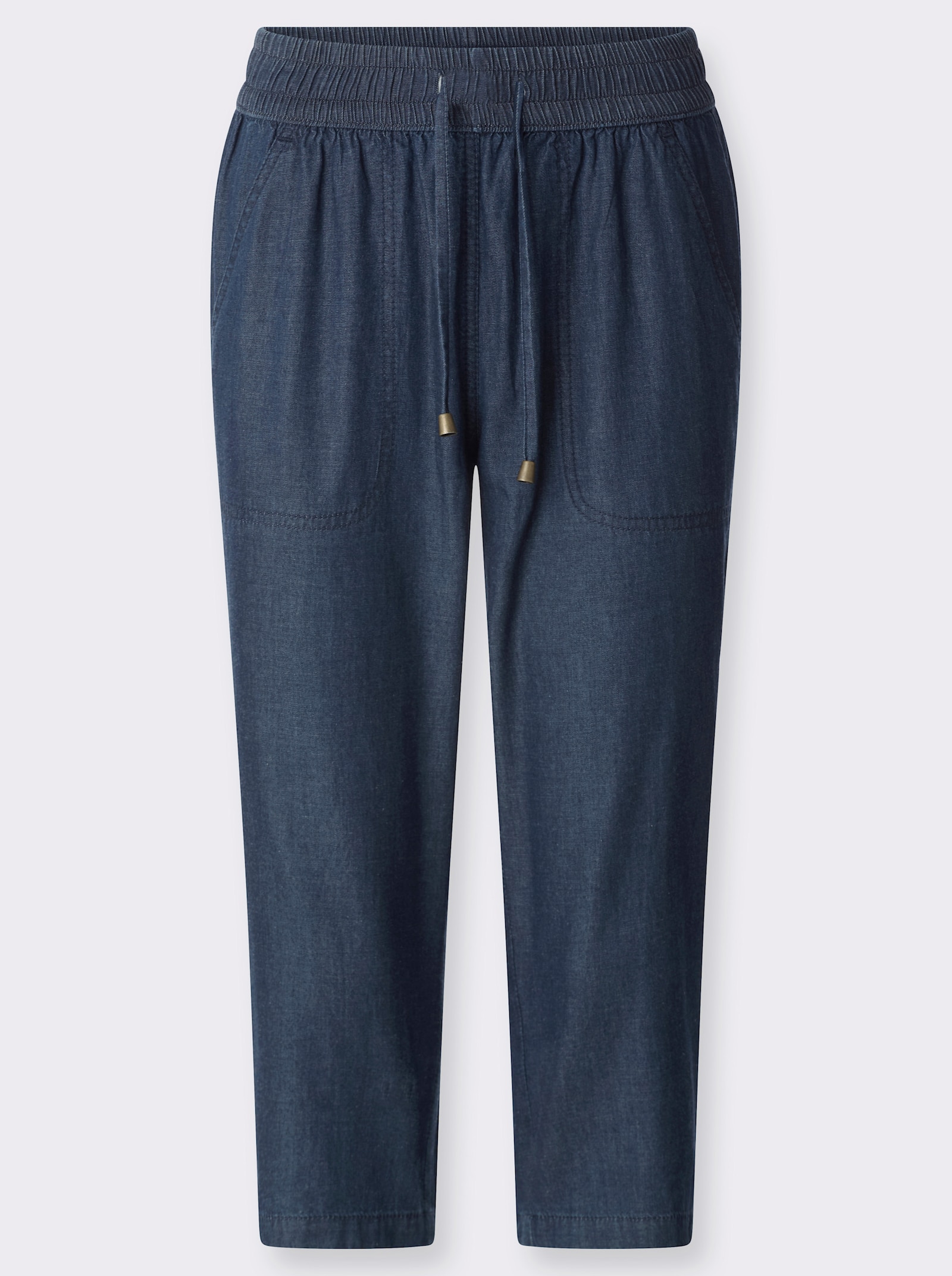 Caprijeans mit Rundum-Dehnbund - blue-stone-washed