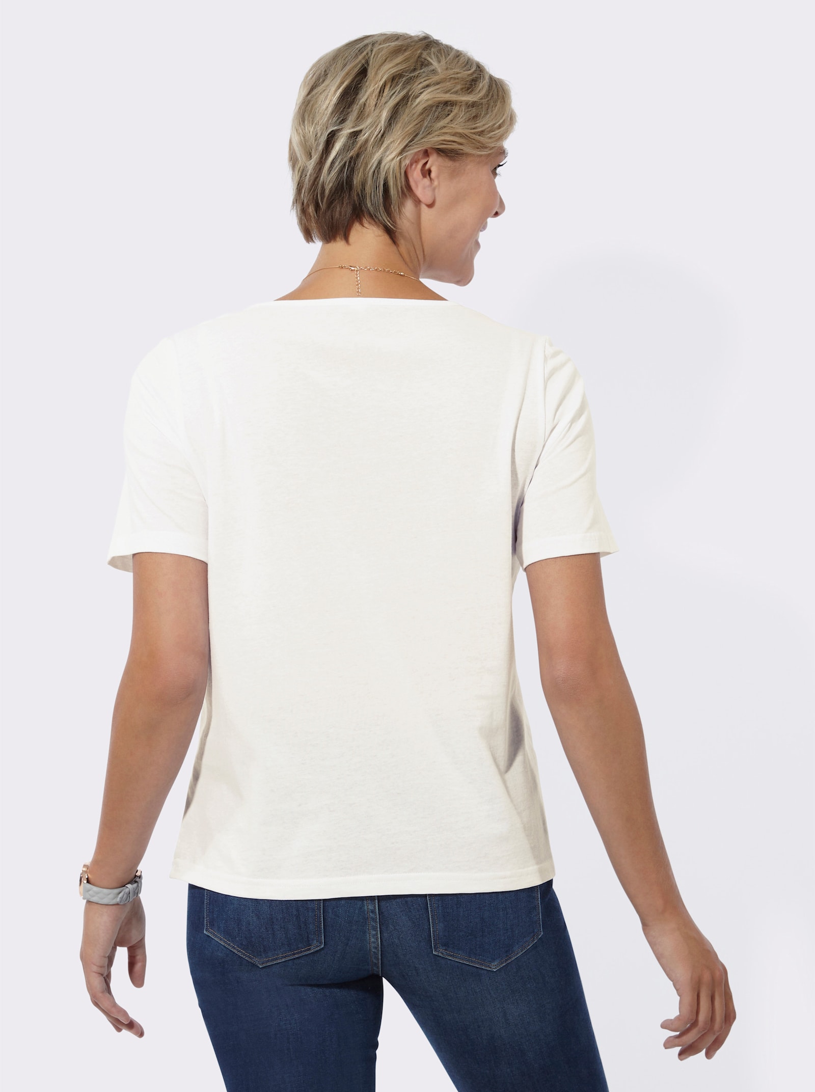 Print-Shirt in Single-Jersey-Qualität - ecru