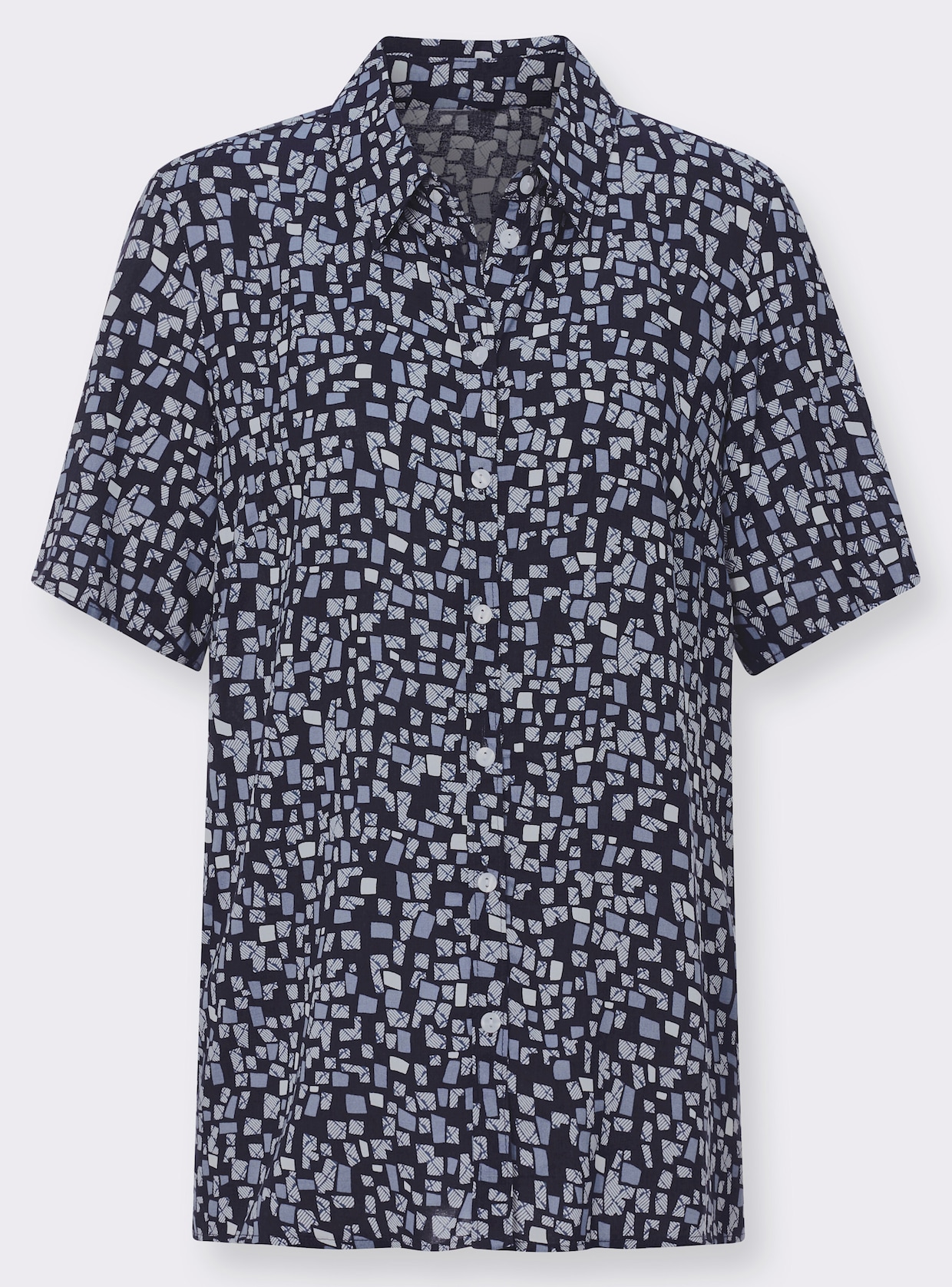 Košilová halenka - námořnická modrá-vzor