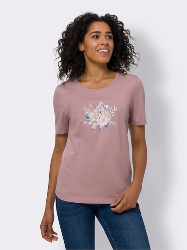 Shirt met korte mouwen - hortensia/duifblauw