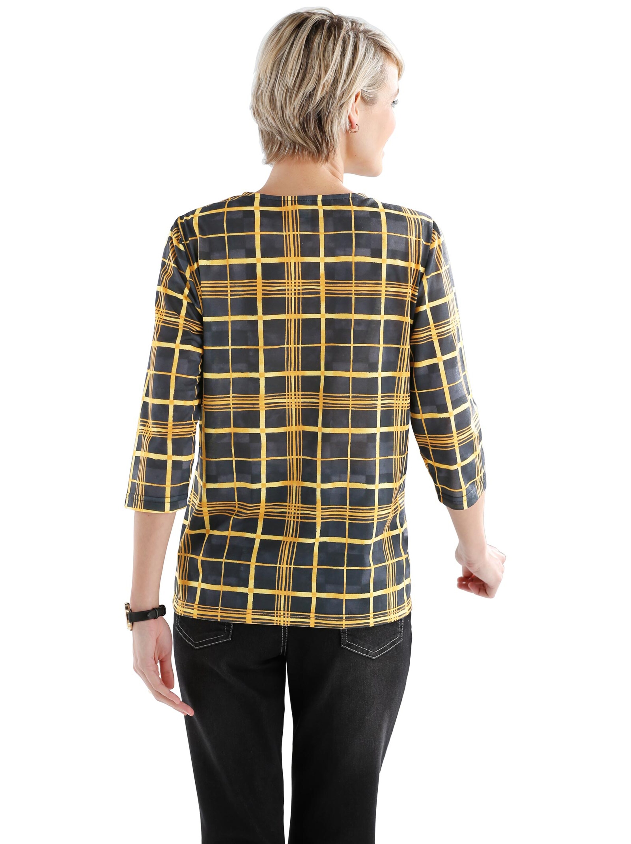 Shirt - schwarz-ocker-kariert