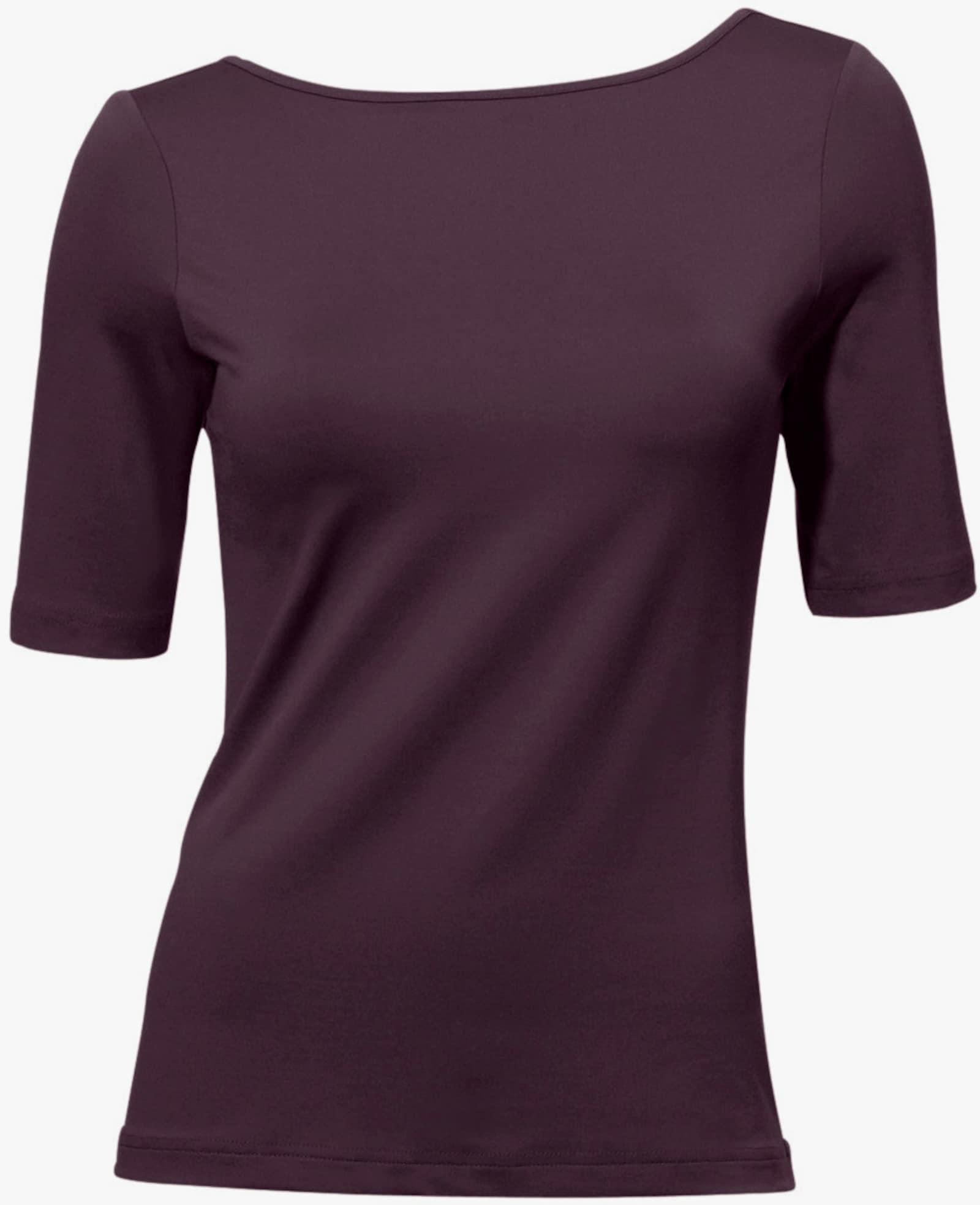 heine Kurzarmshirt mit V-Ausschnitt hinten - pflaume