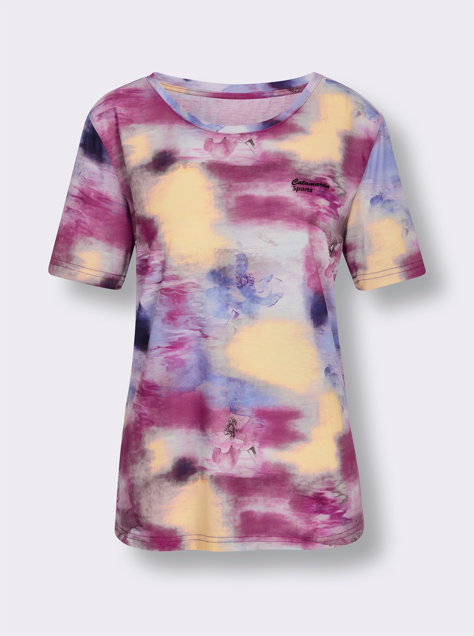 Catamaran Sports Funktionsshirt mit Digital-Druck - bleu-erika-gemustert