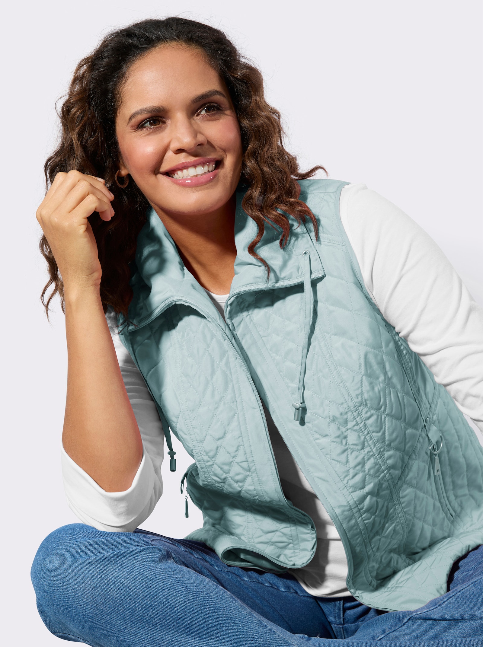 Steppweste in Microfaser-Qualität - kalkmint