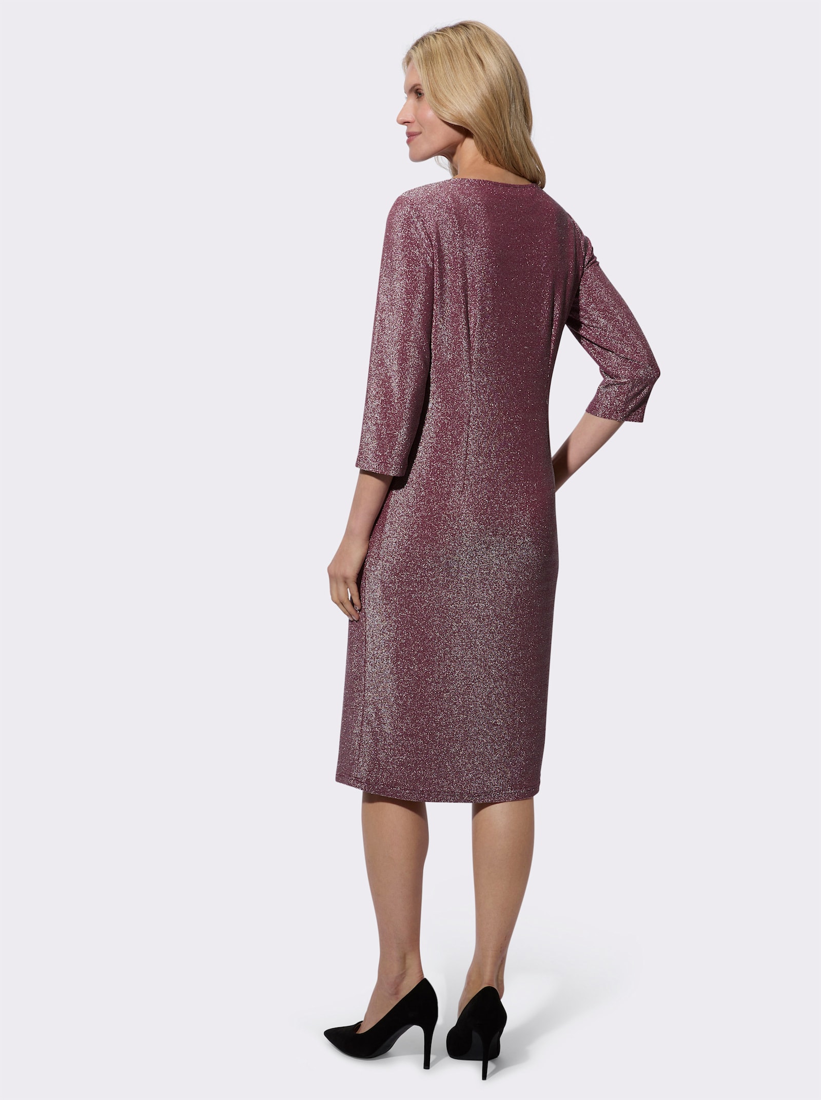 Jerseyjurk, ondoorzichtig gevoerd - bordeaux/zilverkleurig