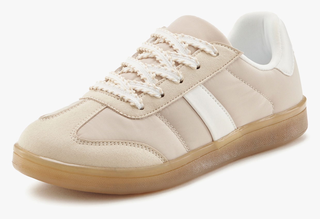 LASCANA Sneaker - beige/wit