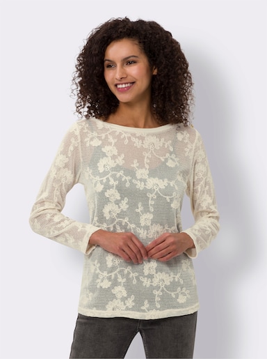 heine Longsleeve aus Spitze - champagner