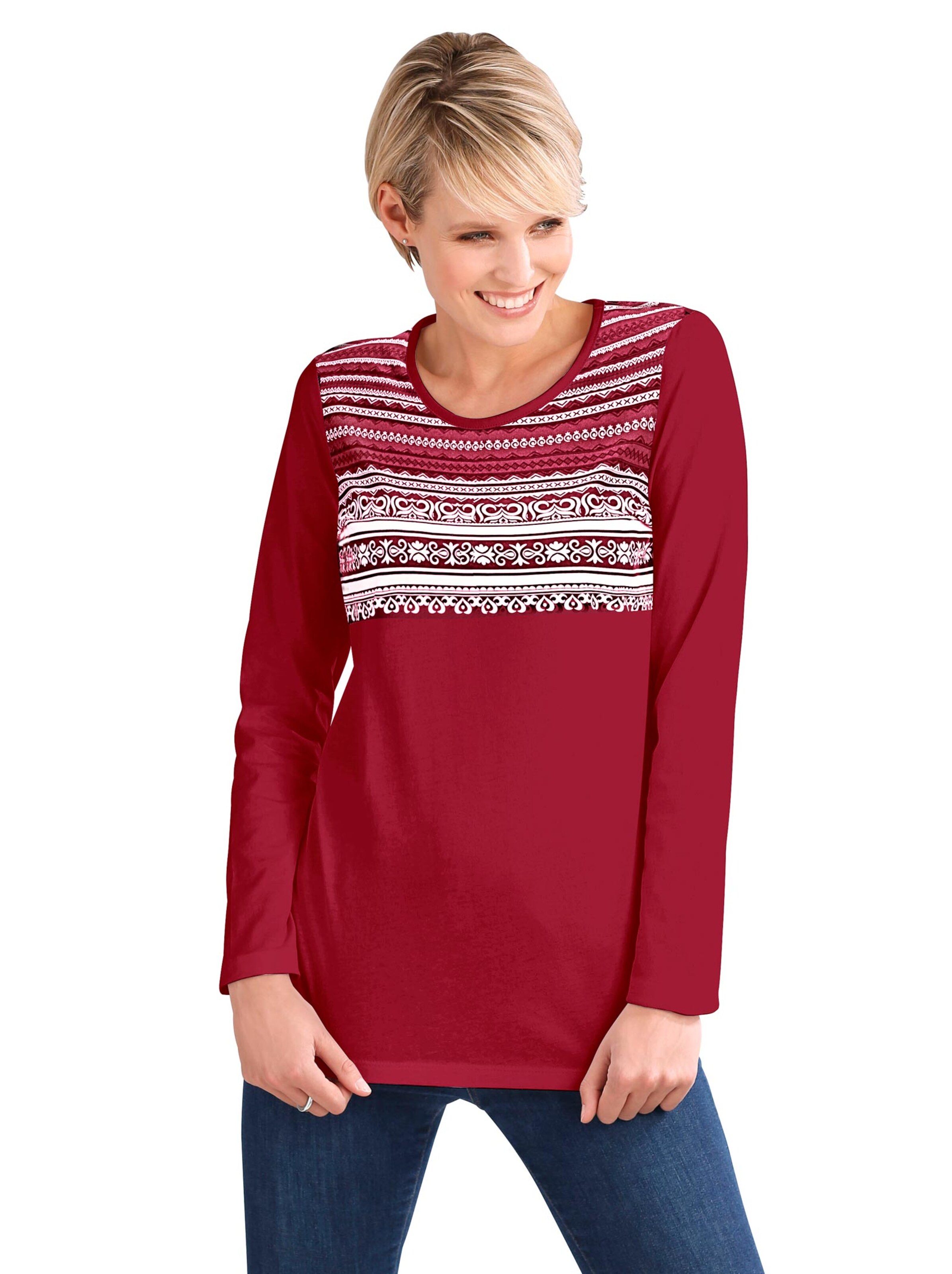 Shirt - rot-gemustert