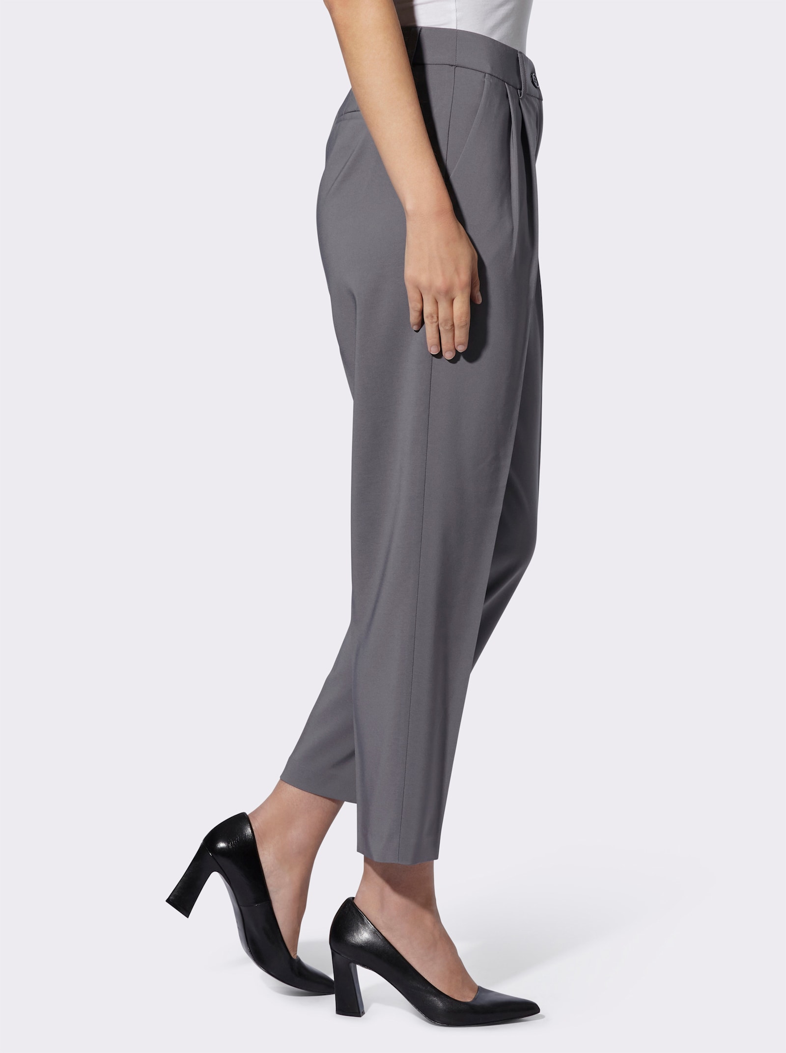 heine Bügelfaltenhose mit verstecktem Dehnbund - anthrazit