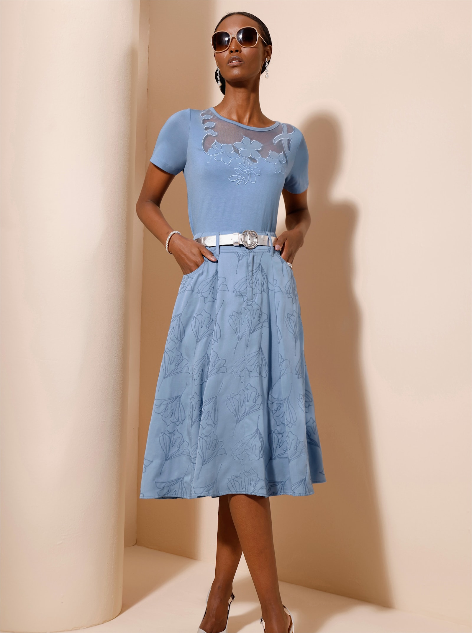 Banenrok van lyocell (TENCEL) - bleu