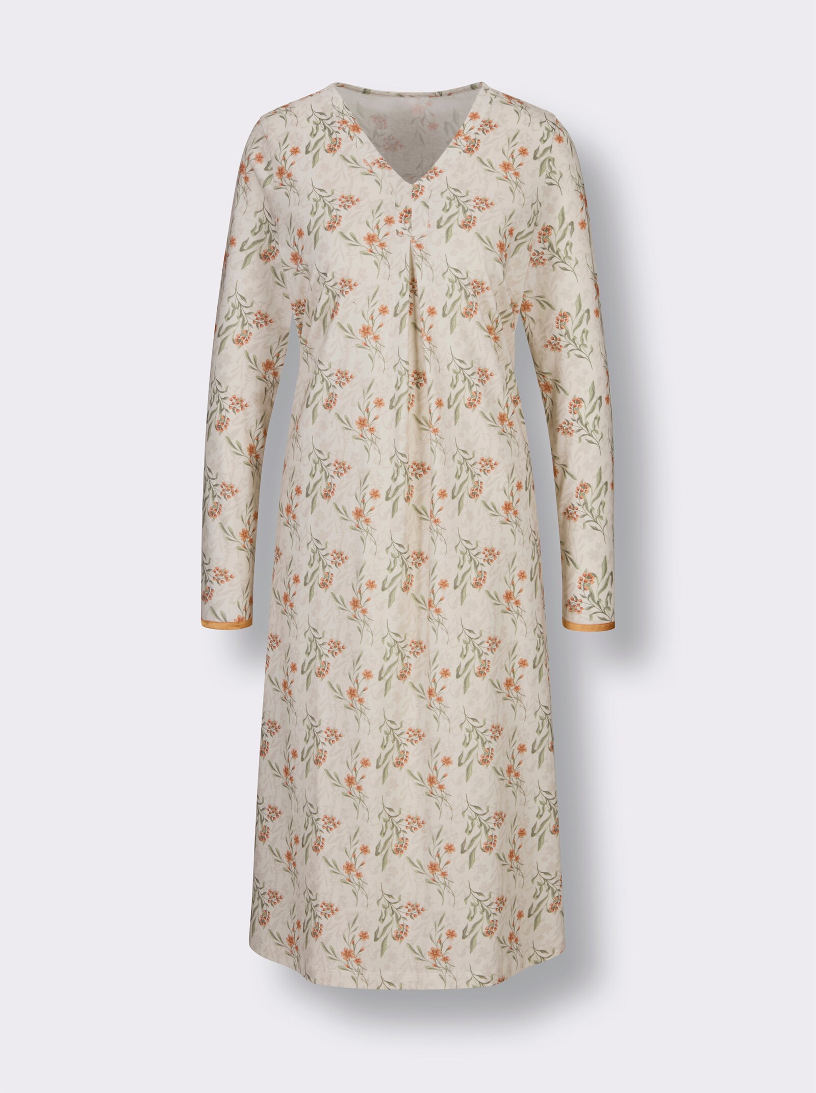 wäschepur Nachthemd - champagner-papaya-bedruckt