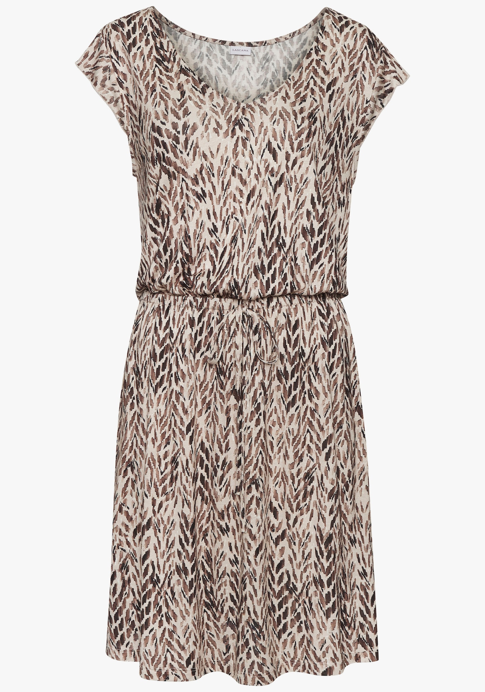 LASCANA Strandkleid - braun bedruckt