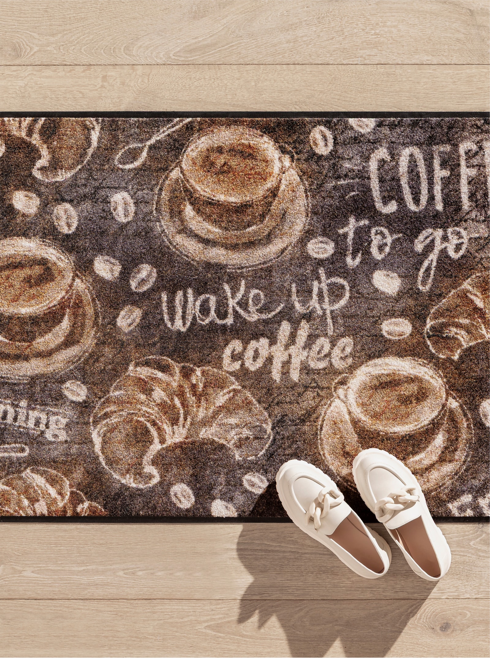 wash+dry by Kleen-Tex Fußmatte - grau-braun-bedruckt