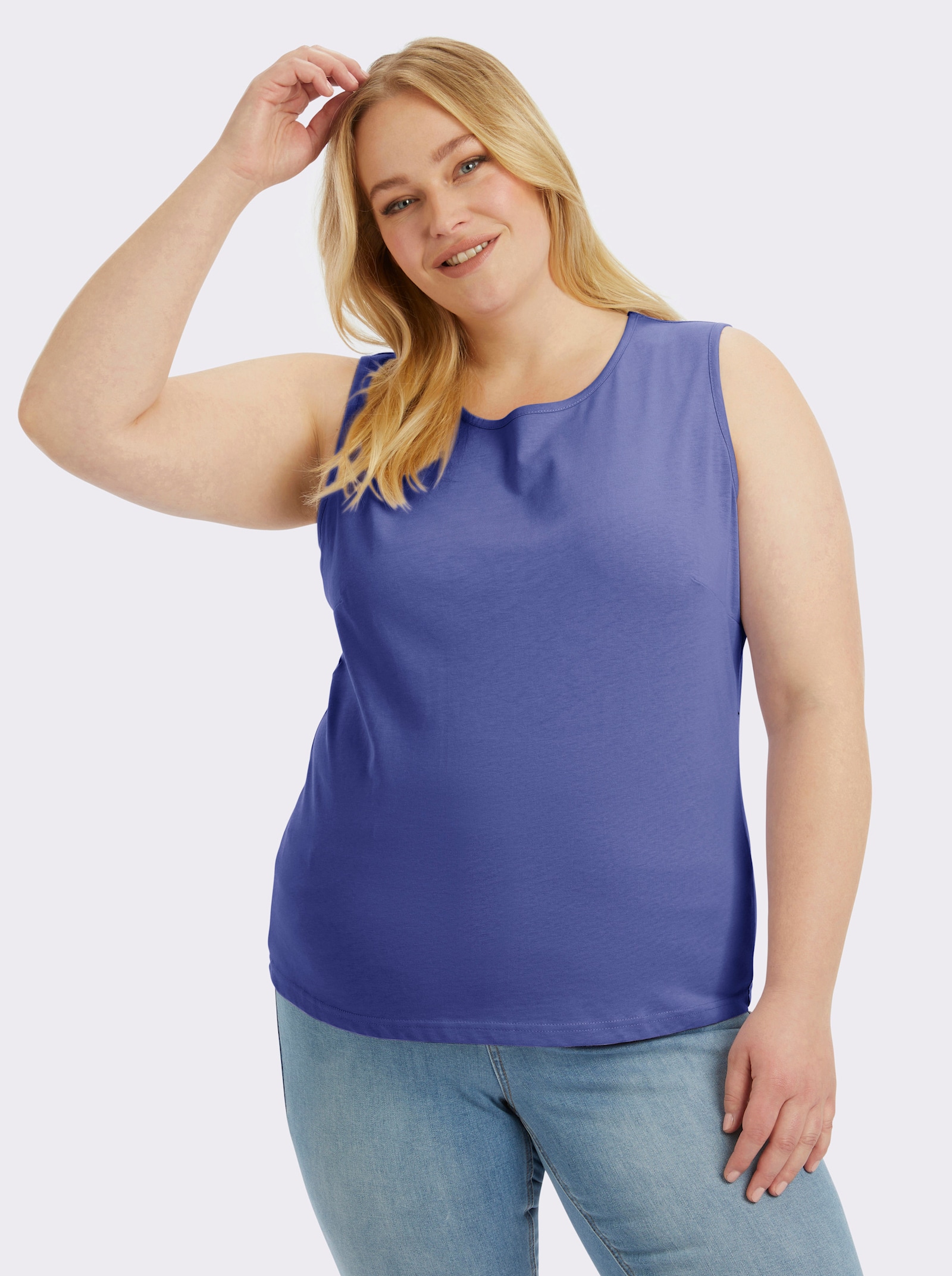 Trägertop mit Rundhals-Ausschnitt - royalblau