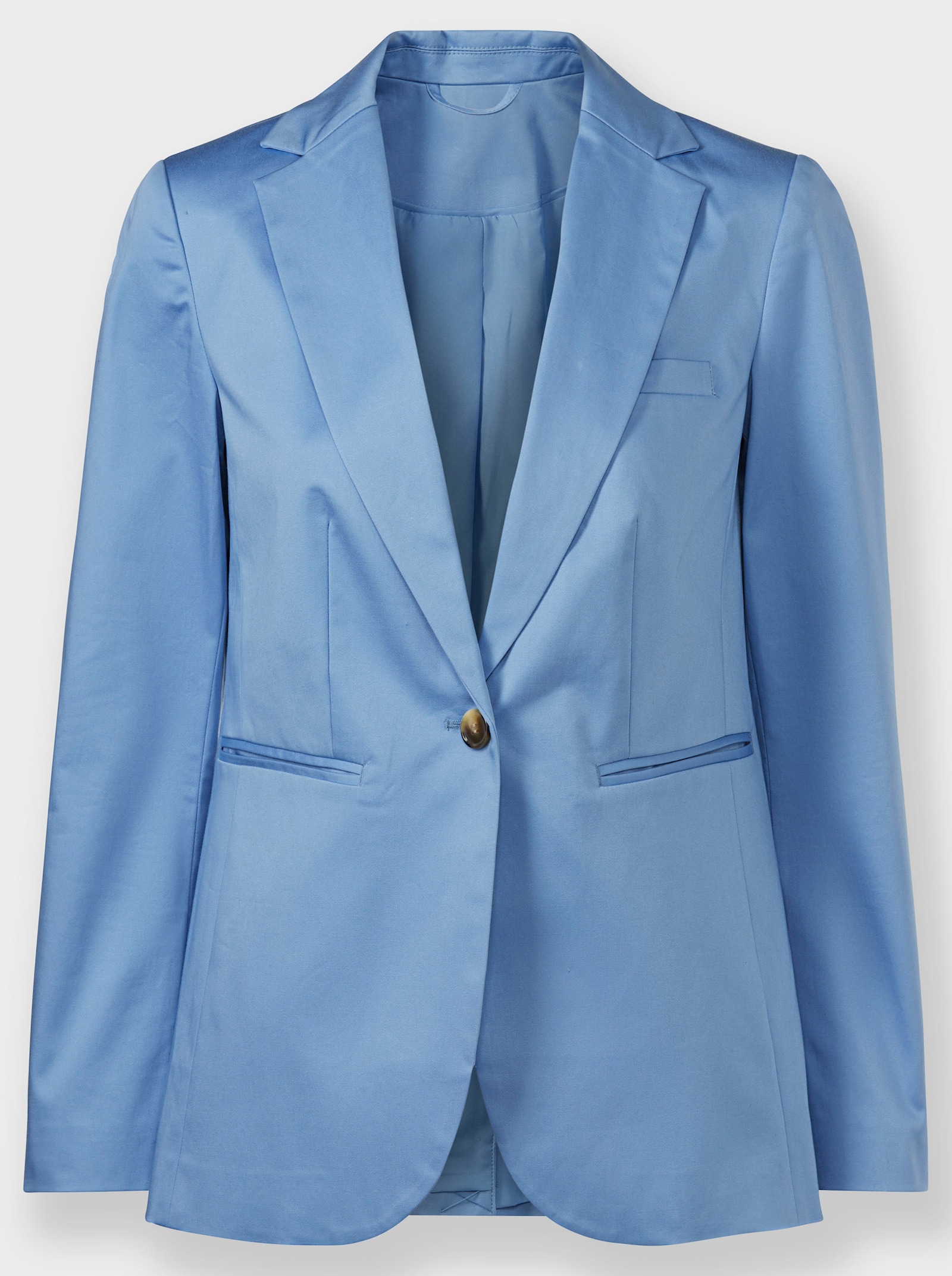 heine Hosenanzug aus leicht glänzendem Baumwoll-Stretch - himmelblau
