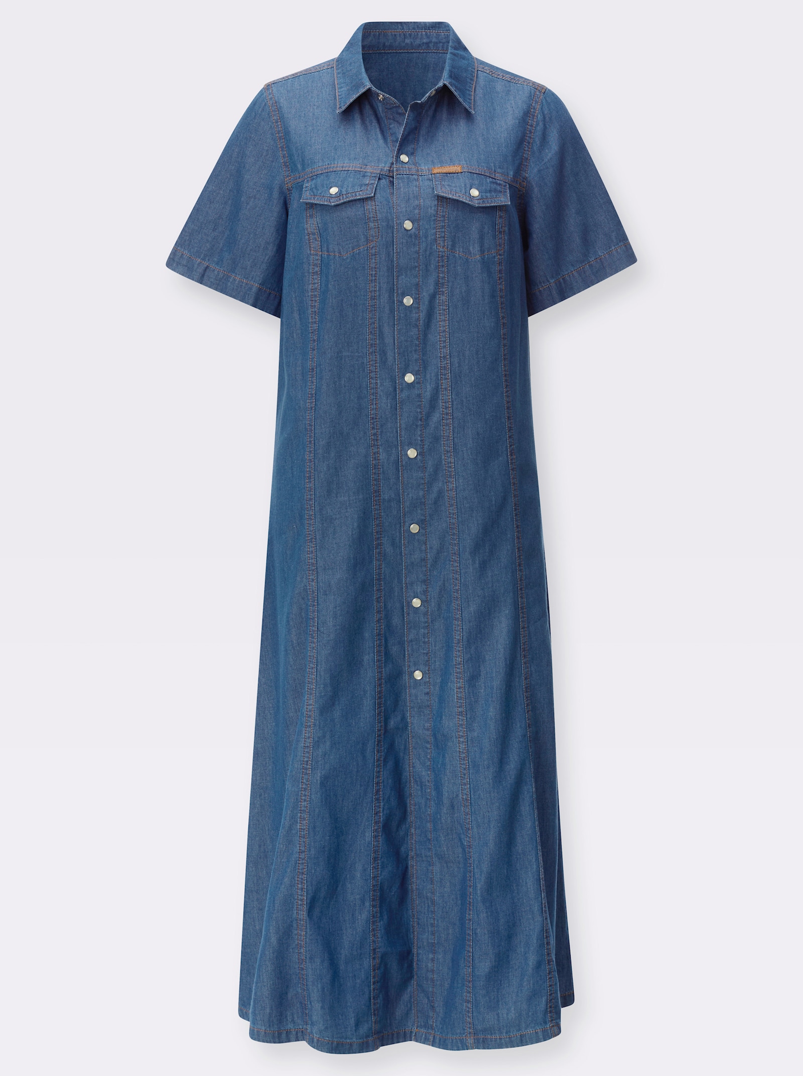 Jeanskleid in A-Form - blue-stone-washed