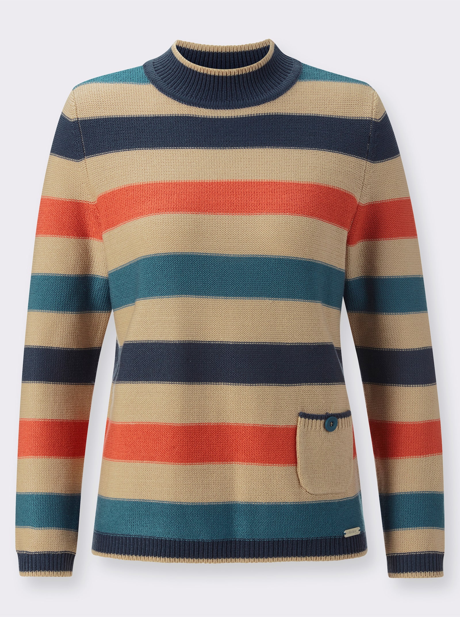 Langarm-Pullover mit Blockstreifen - topas-terra-geringelt