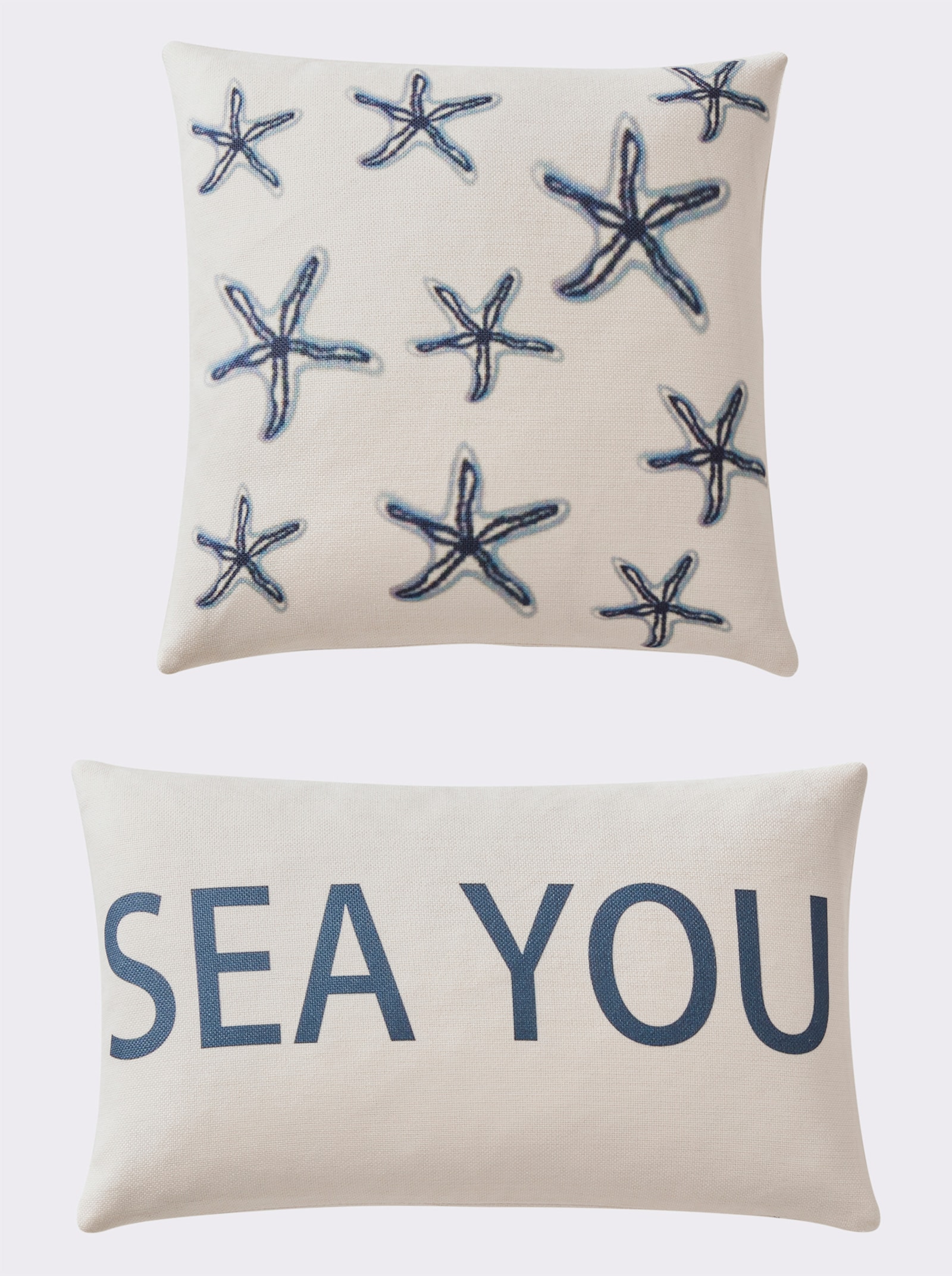 heine home Housse de coussin - blanc cassé-bleu