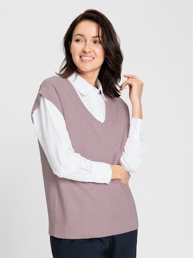 Pullunder in Perlstruktur - mauve-meliert