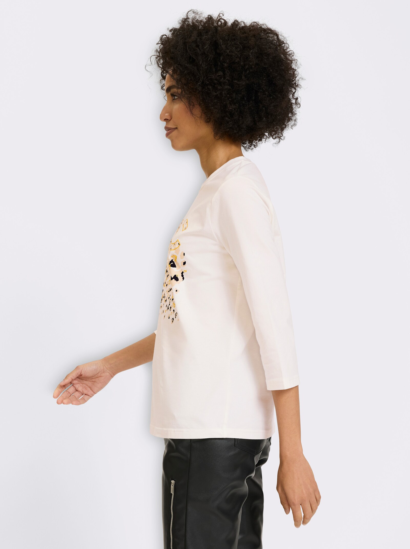 heine 3/4-Arm-Shirt mit Schriftzug - ecru