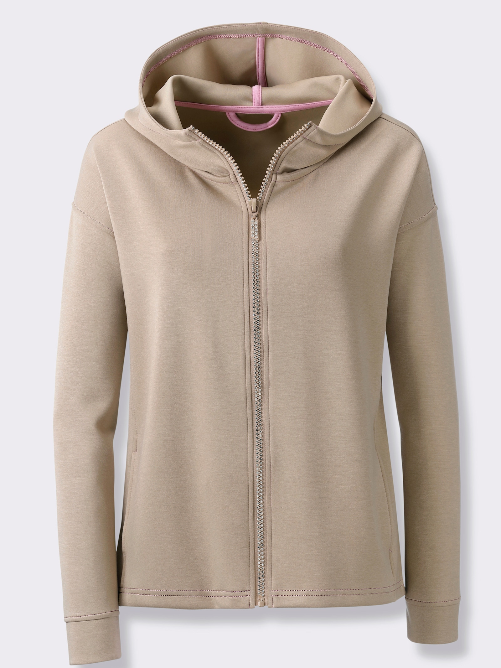 heine Shirtjacke mit Kapuze - beige