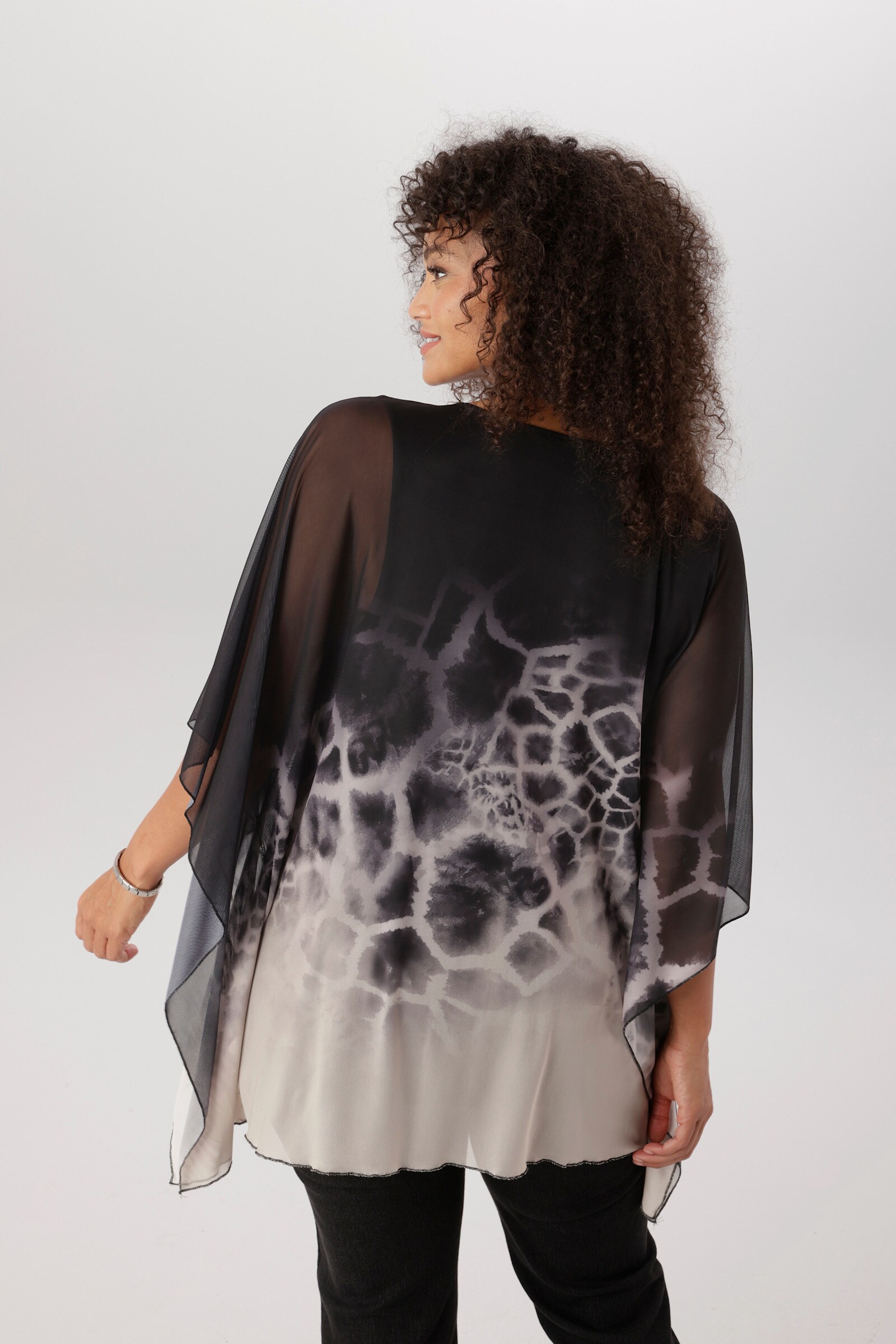 Aniston PLUS Blusenshirt - schwarz-beige