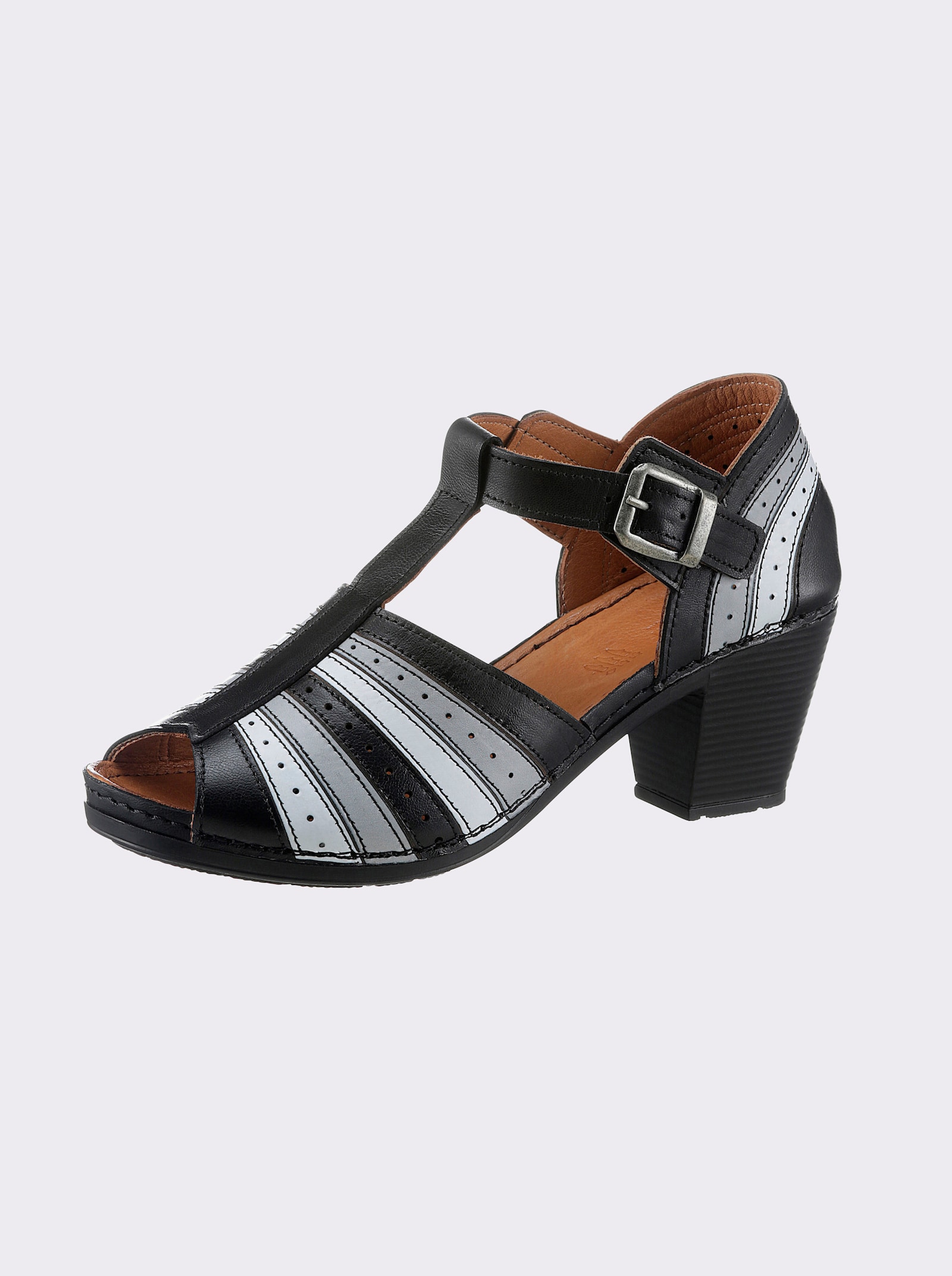 Gemini Sandalette mit verstellbaren Riemchen - schwarz