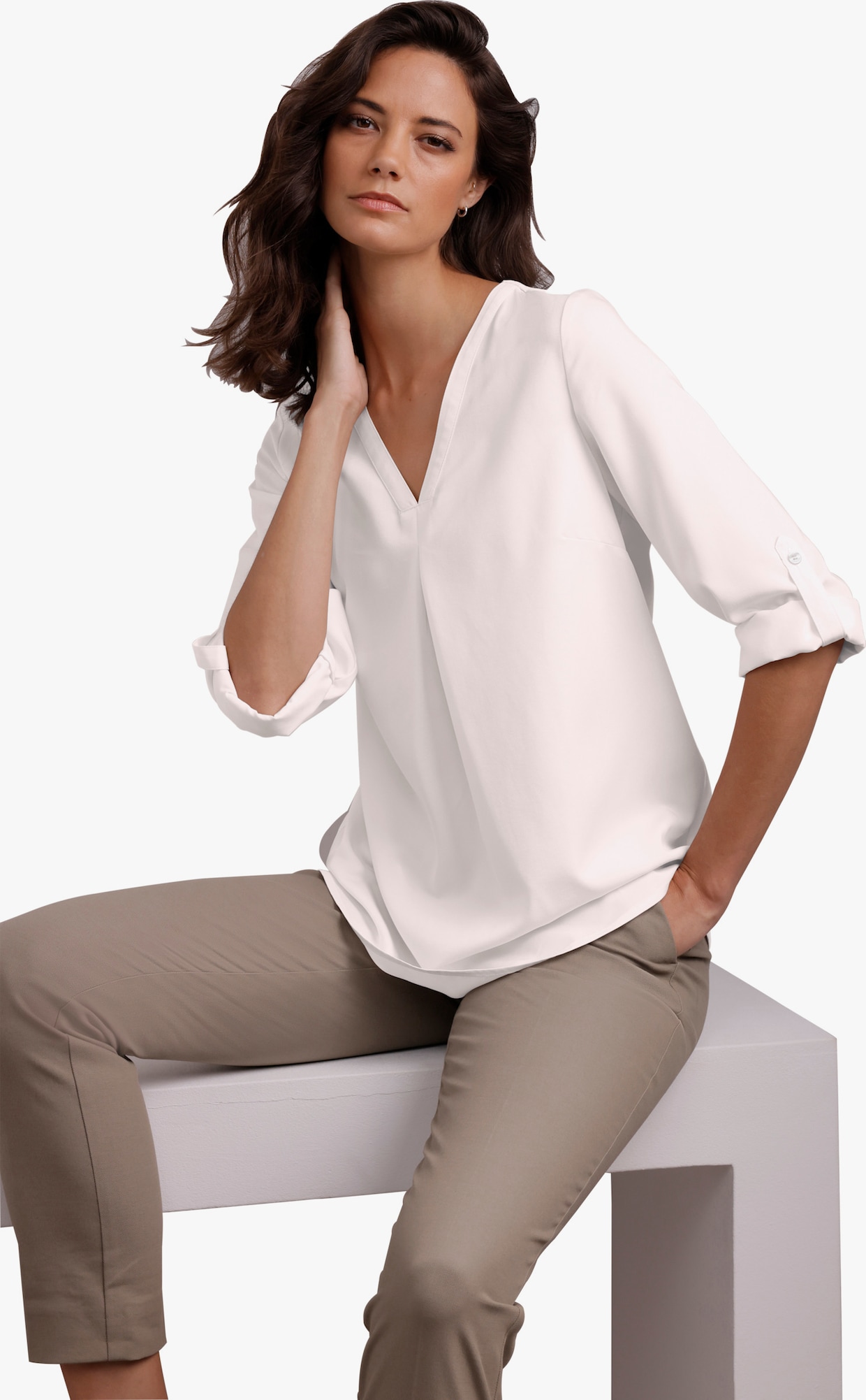 CREATION L PREMIUM Longbluse - weiß